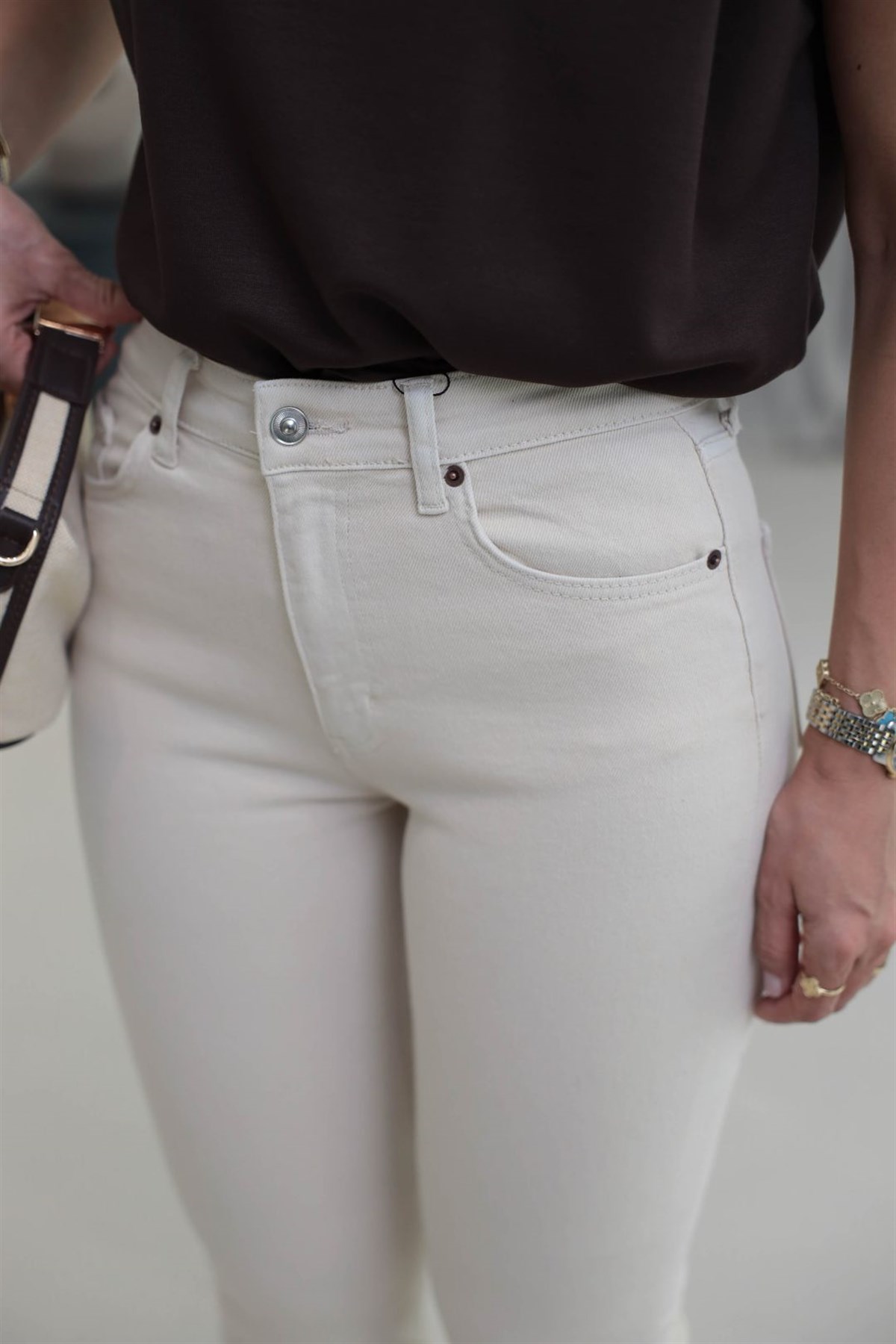 ZA Likralı İspanyol Paça Pantolon BEJ