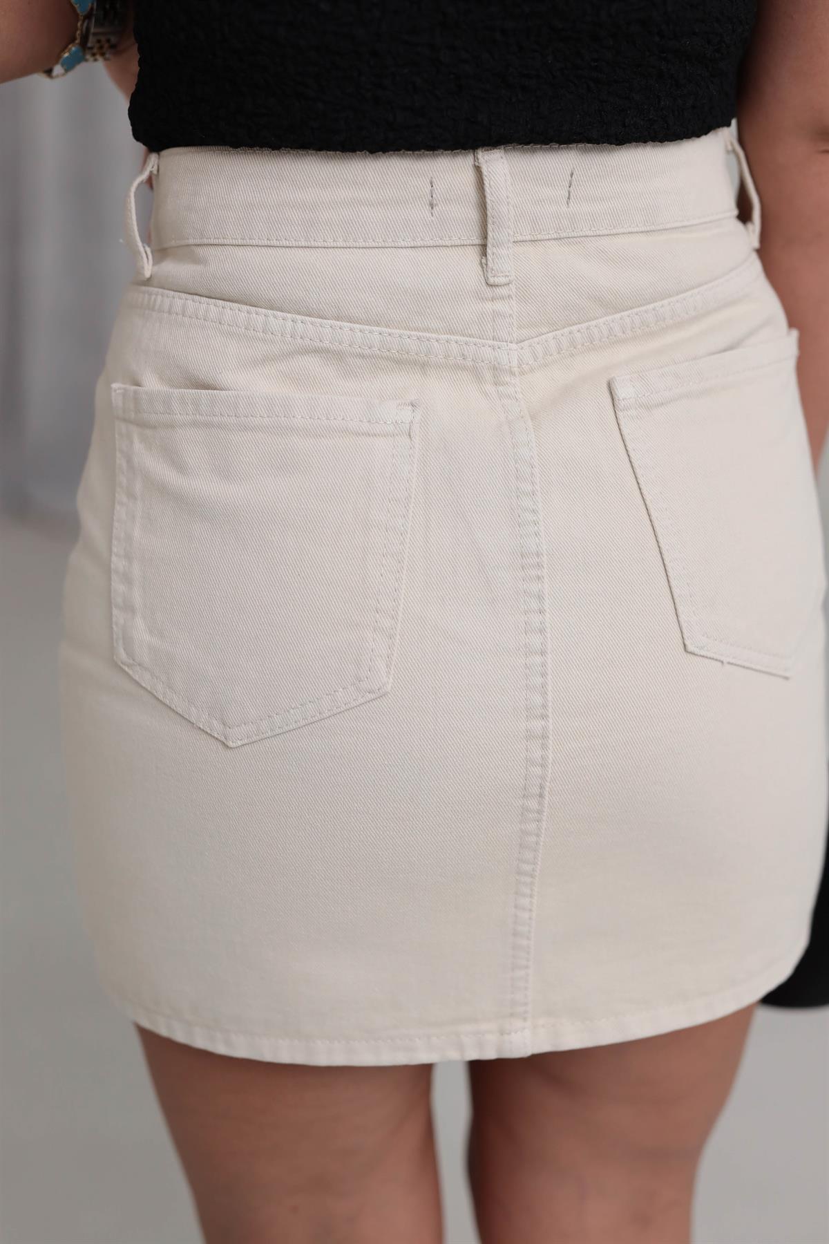 Mini Kot Etek AÇIK BEJ