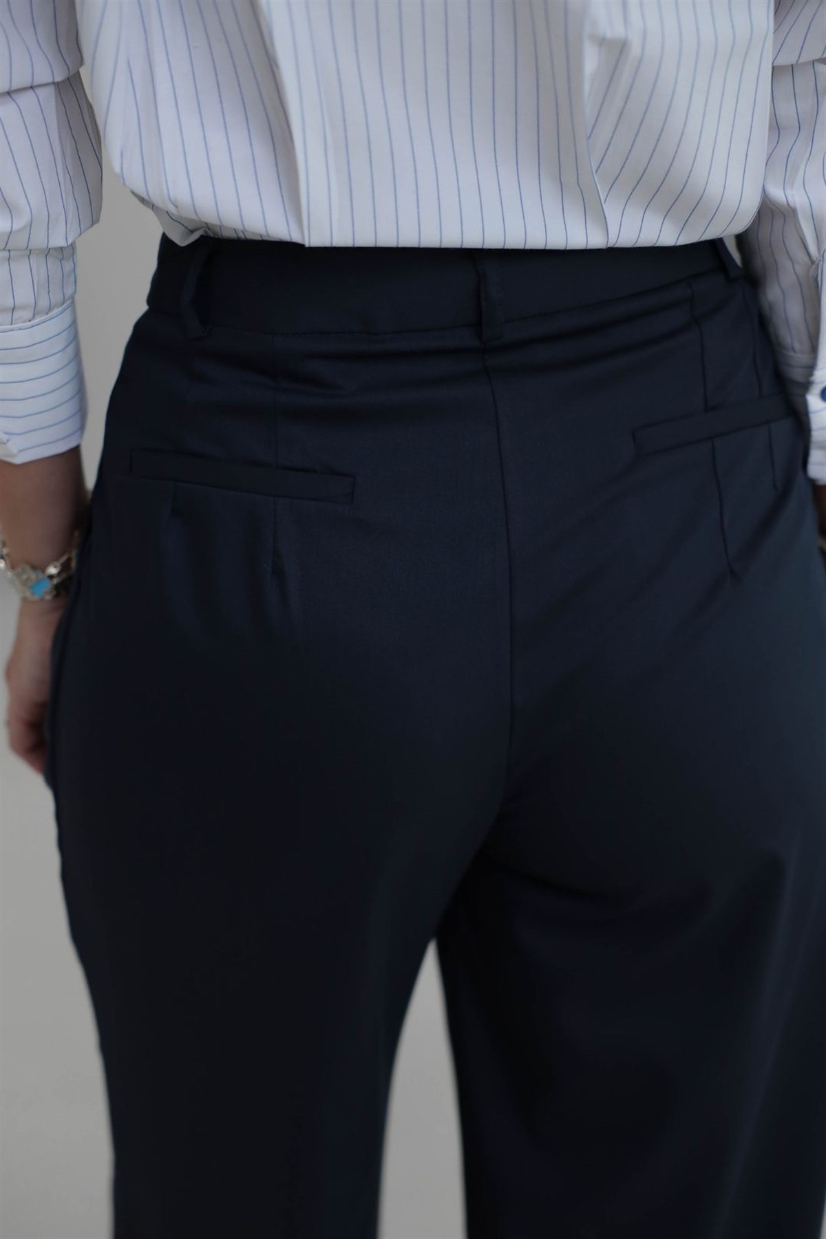 2079 Çift Pileli Bol Paça Pantolon LACİVERT