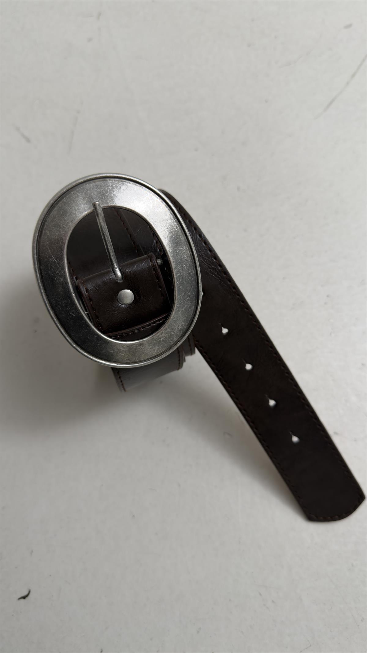 2559 Metal Oval Tokalı Kemer ACI KAHVE