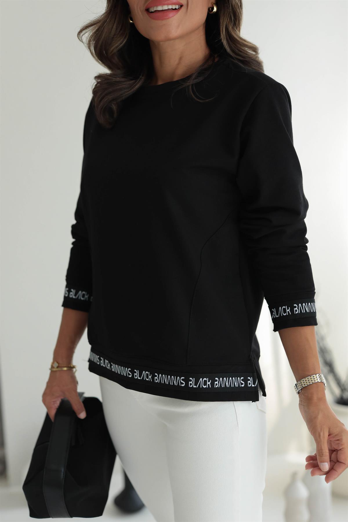 8982 Altı Yazı Şeritli Sweatshirt