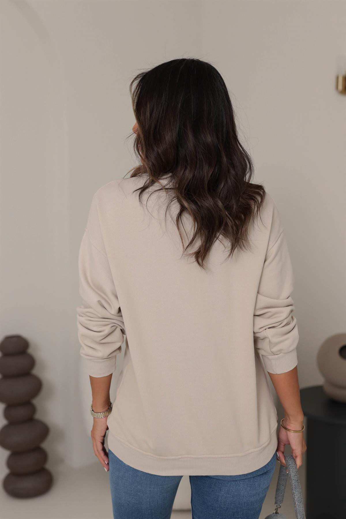 5545 Queens Yazılı İşlemeli Sweatshirt