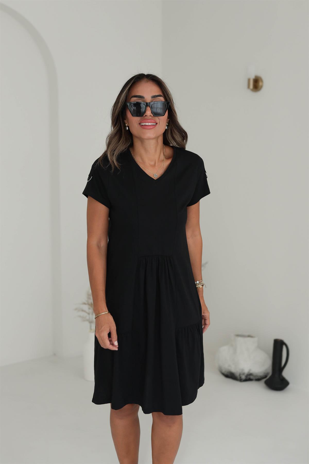 4919 V Yaka Rahat Penye Elbise