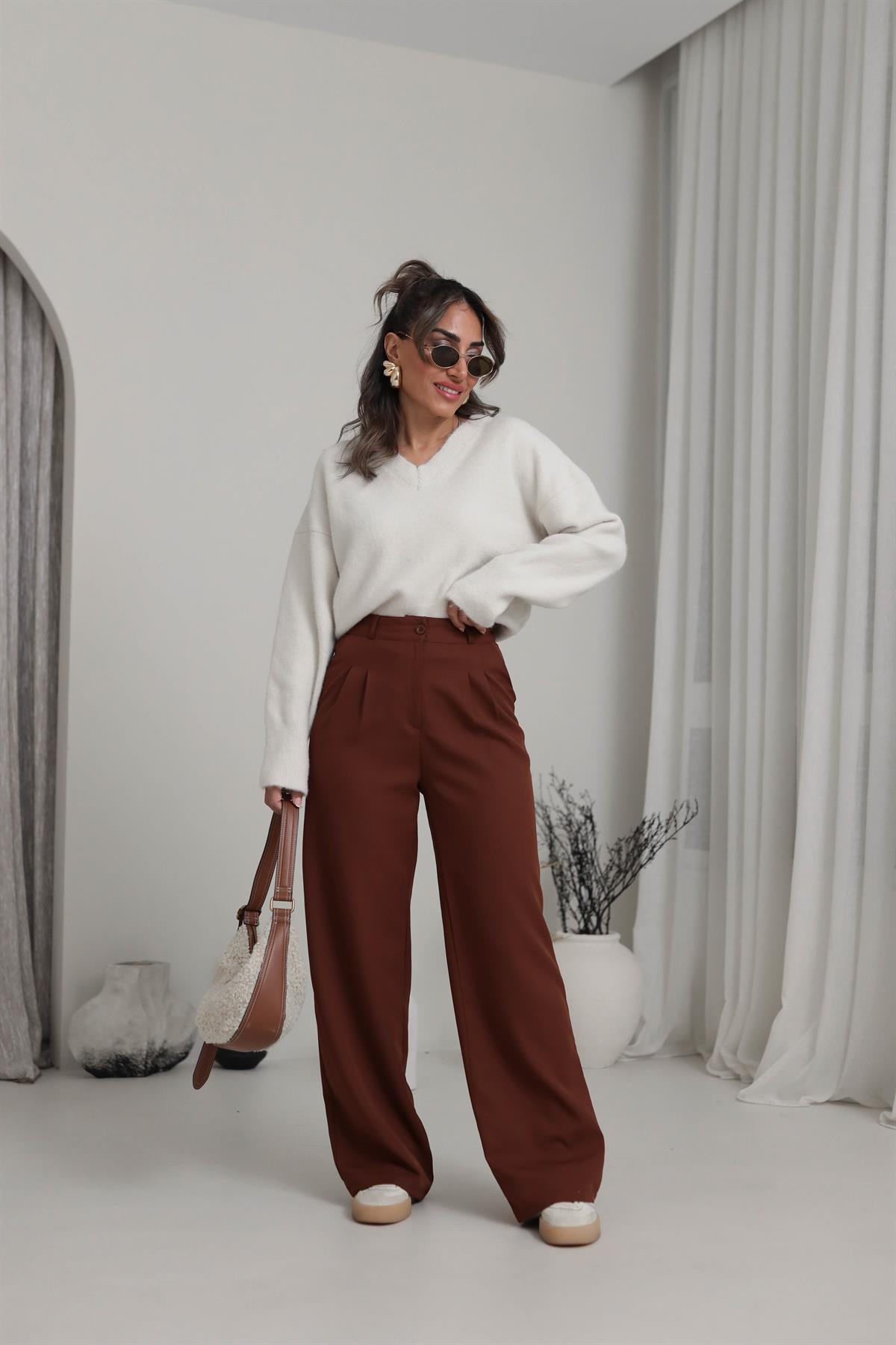 2300 Palazzo Pantolon KAHVE