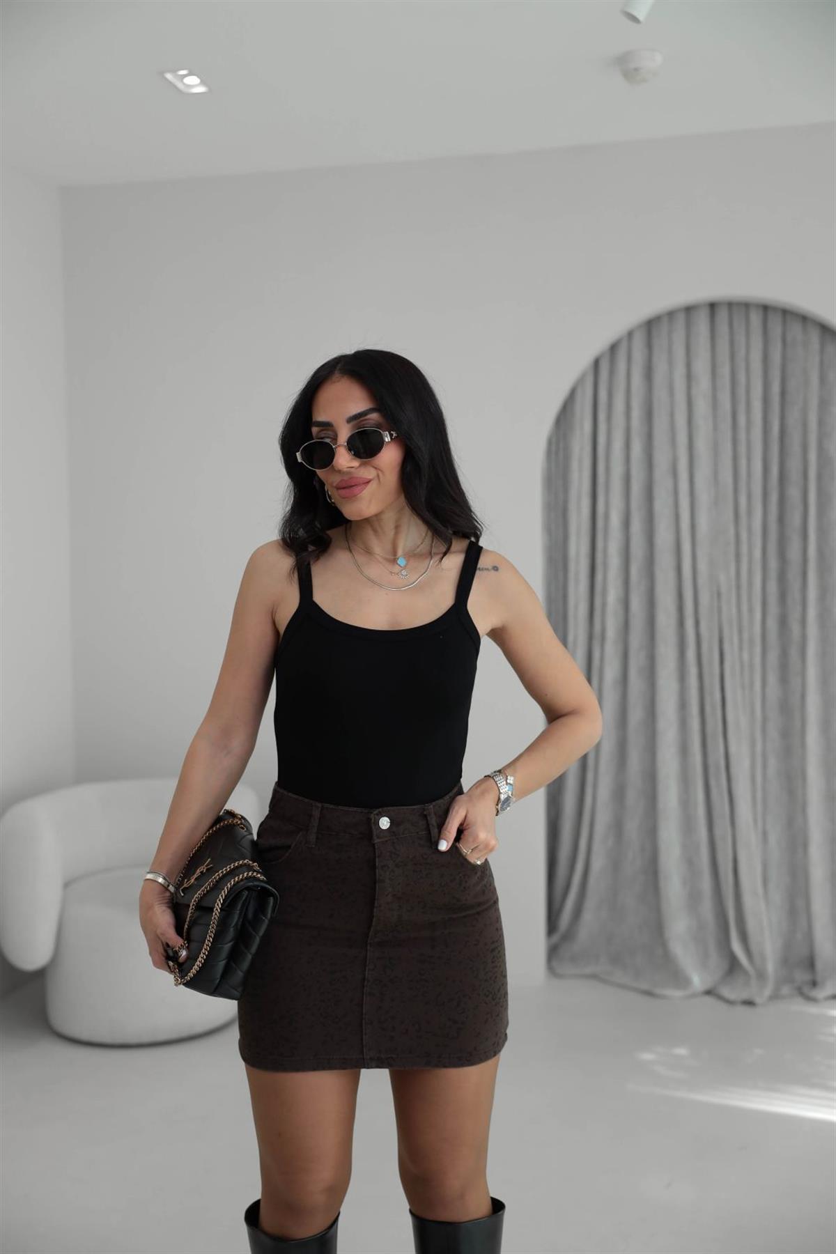 1277 Kalın Askılı Modal Bodysuit SİYAH