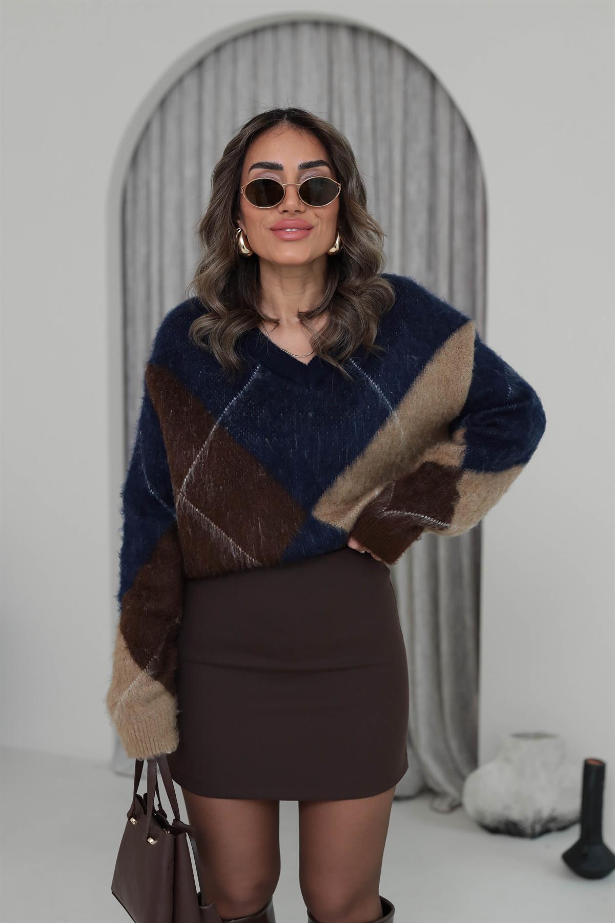 1314 Mini Kumaş Etek KAHVE