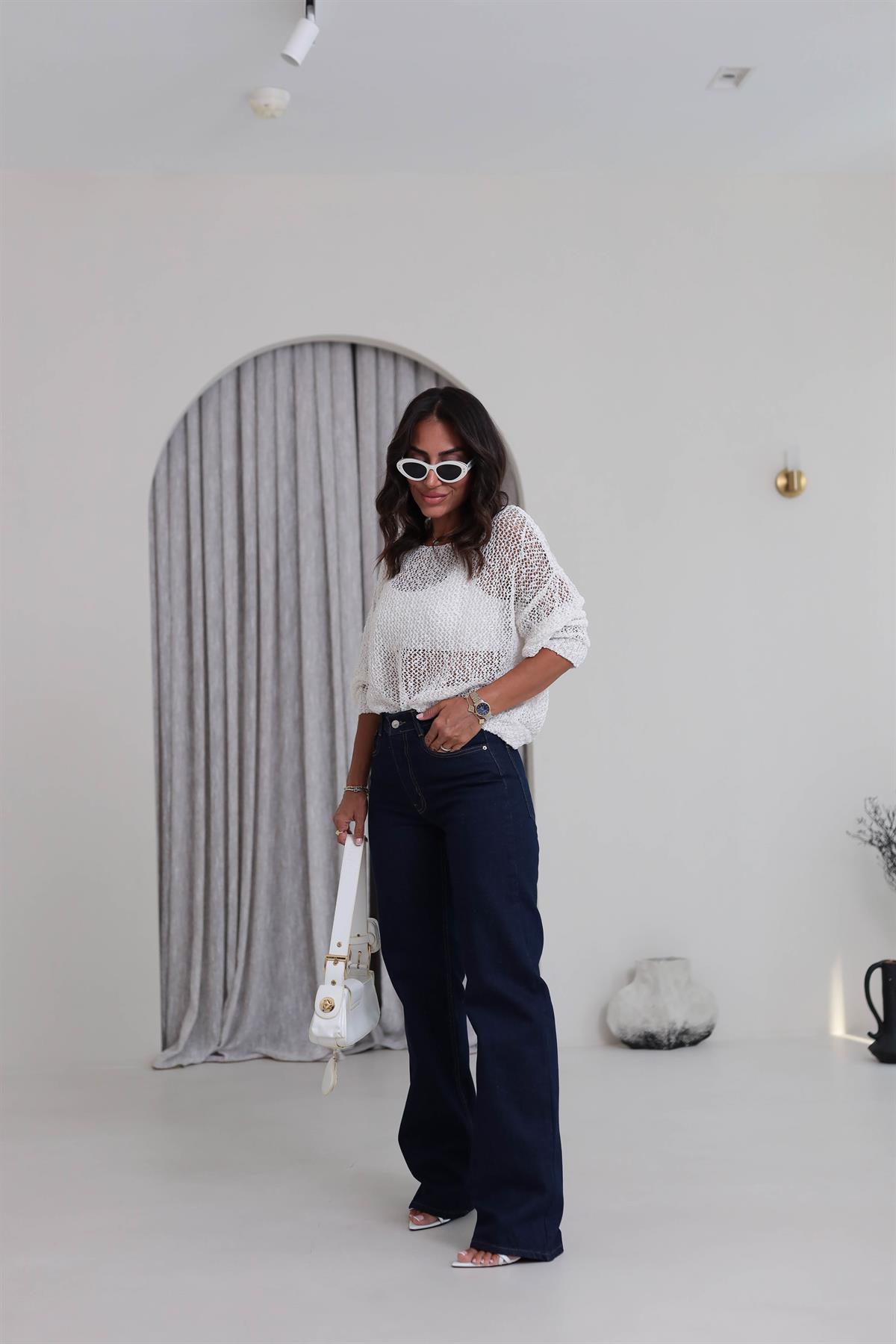 488 Yüksek Bel Wide Leg Jean LACİVERT