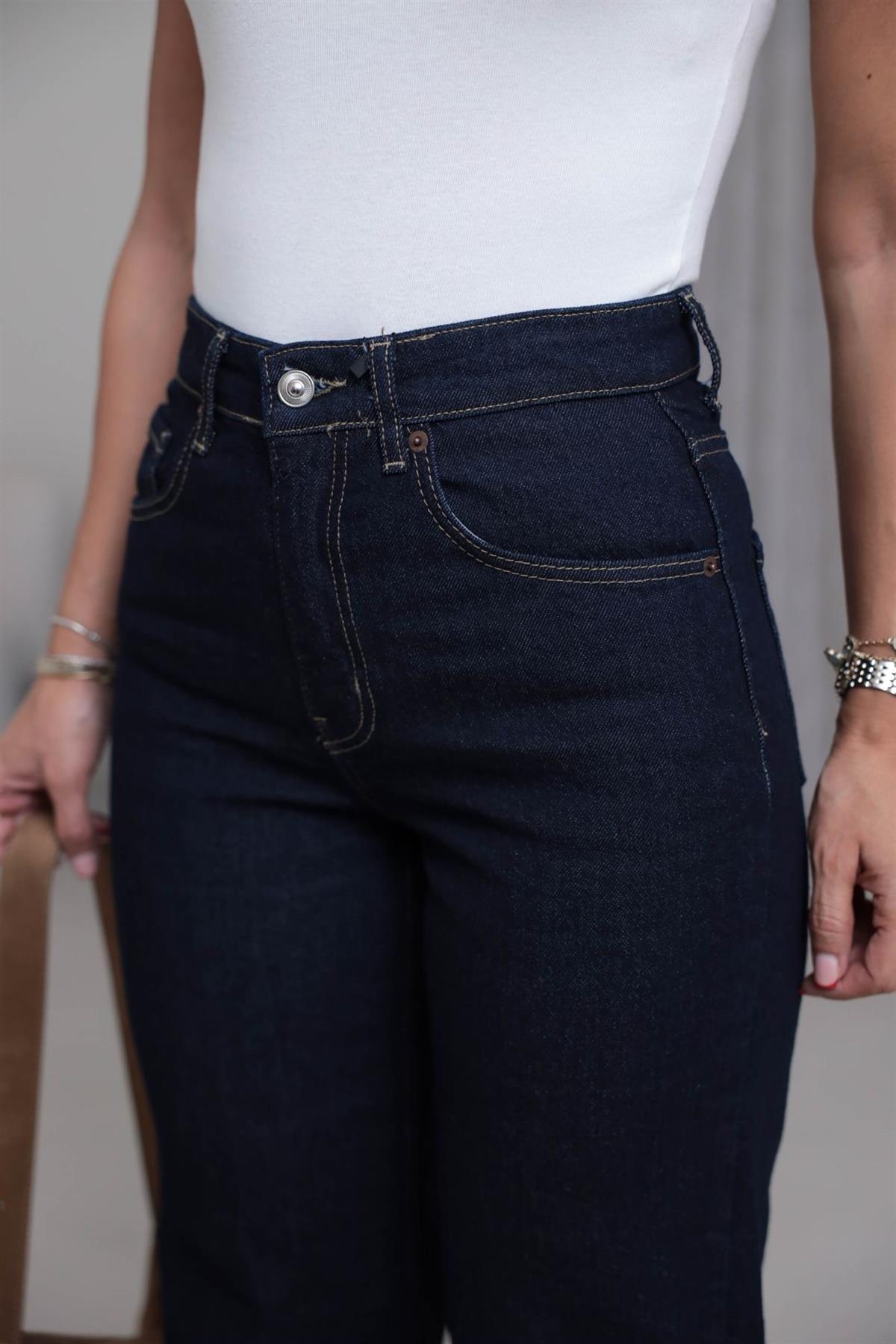 Yüksek Bel Wide Leg Jean LACİVERT