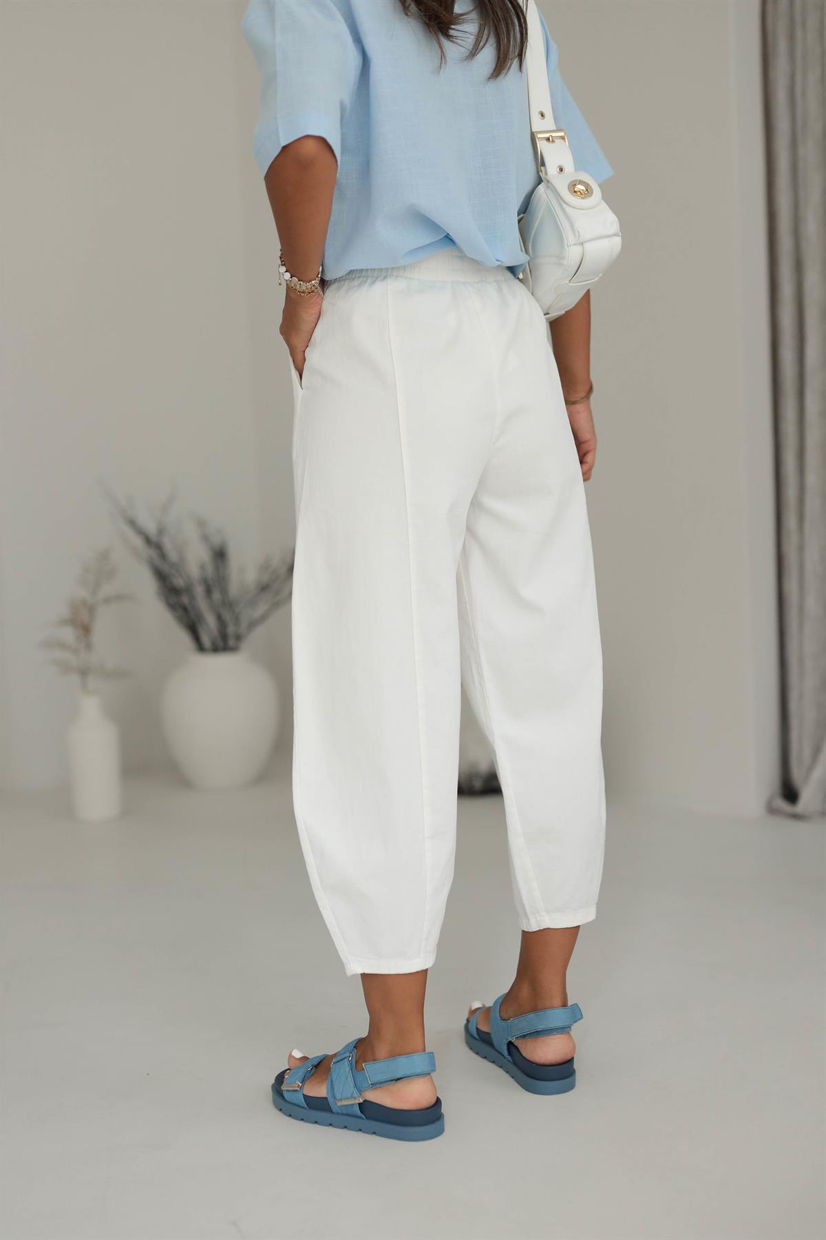 Bel Lastikli Rahat Kalıp Pantolon