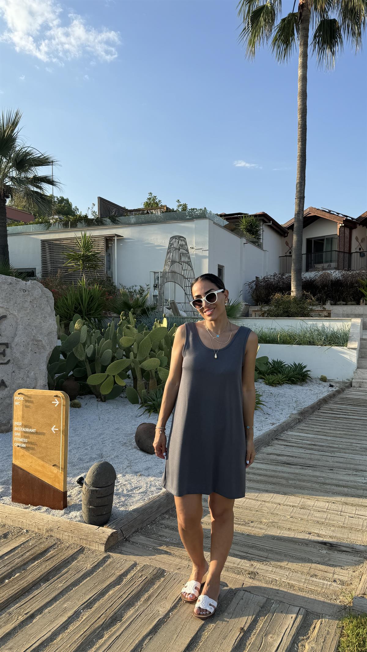 6508 Askılı Modal Elbise ANTRASİT