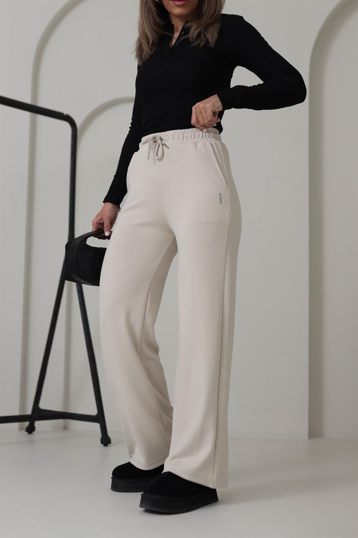 075 Modal OYS Bol Paça Eşofman Altı BEJ