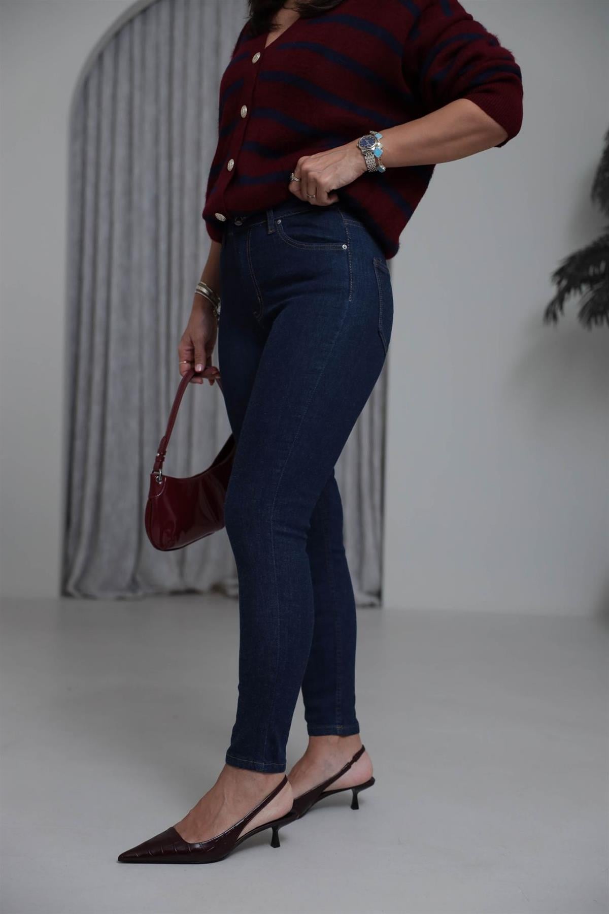 2001 Skinny Likralı Jean LACİVERT