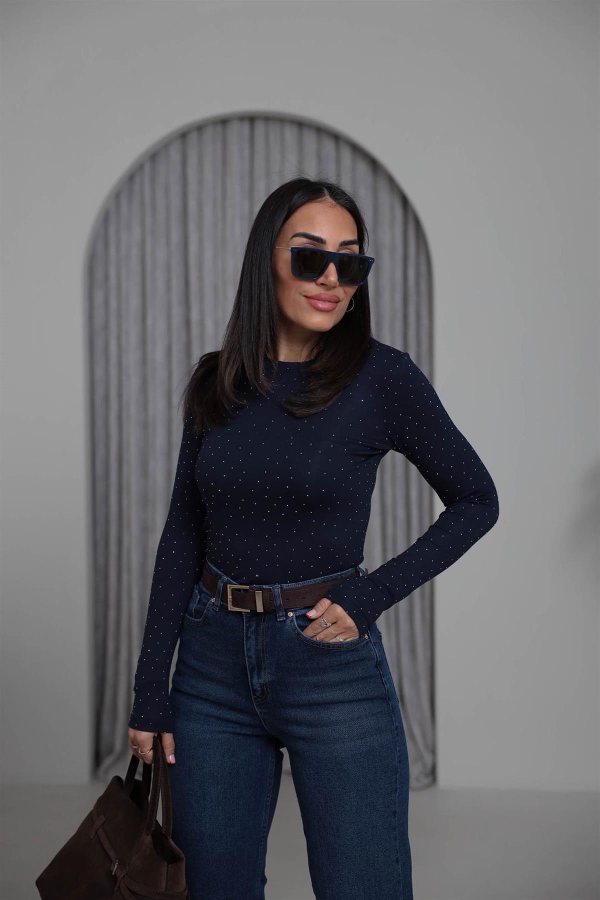 139-1 Taşlı Body LACİVERT