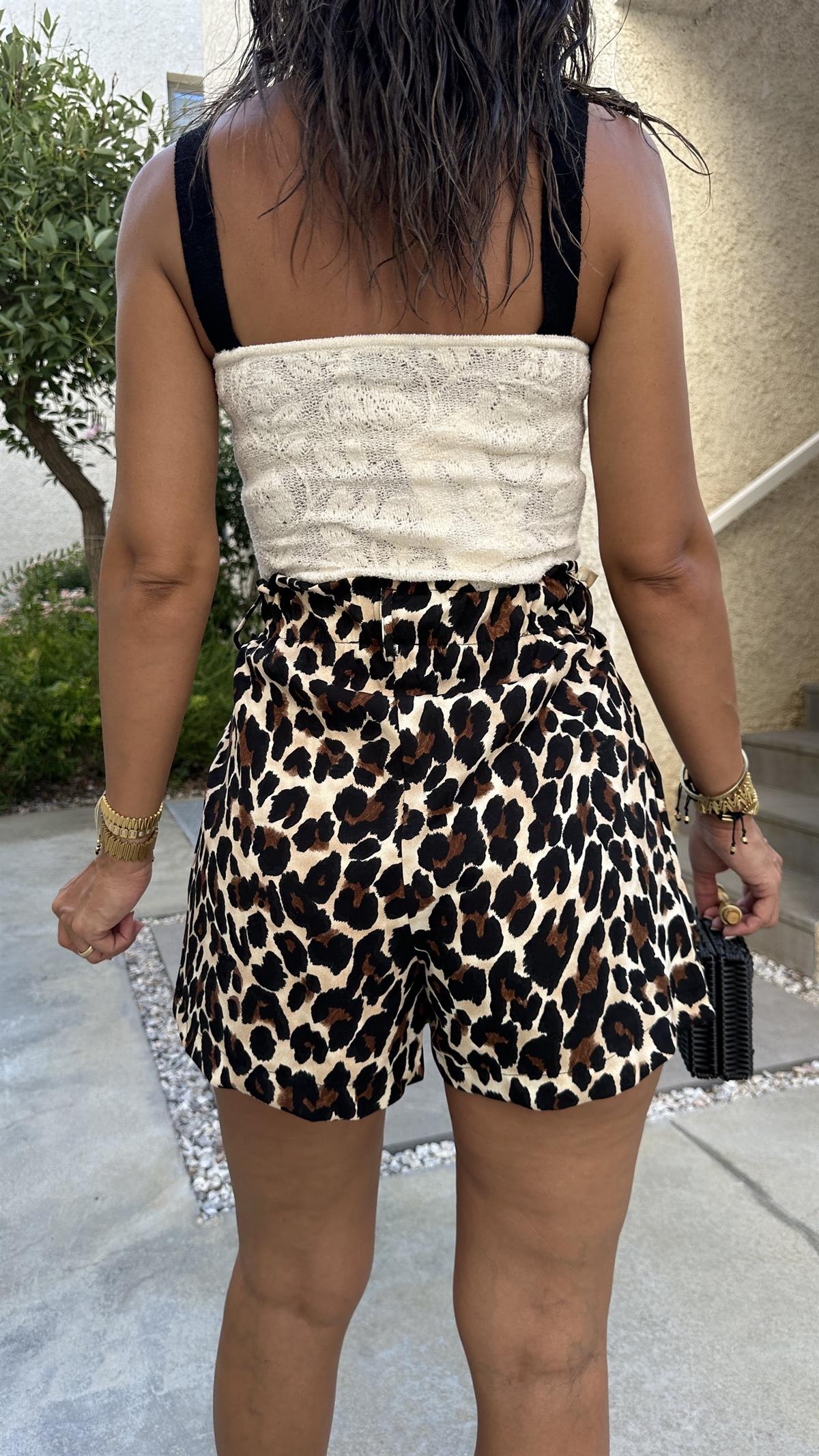 3183 Leopar Desenli Şort