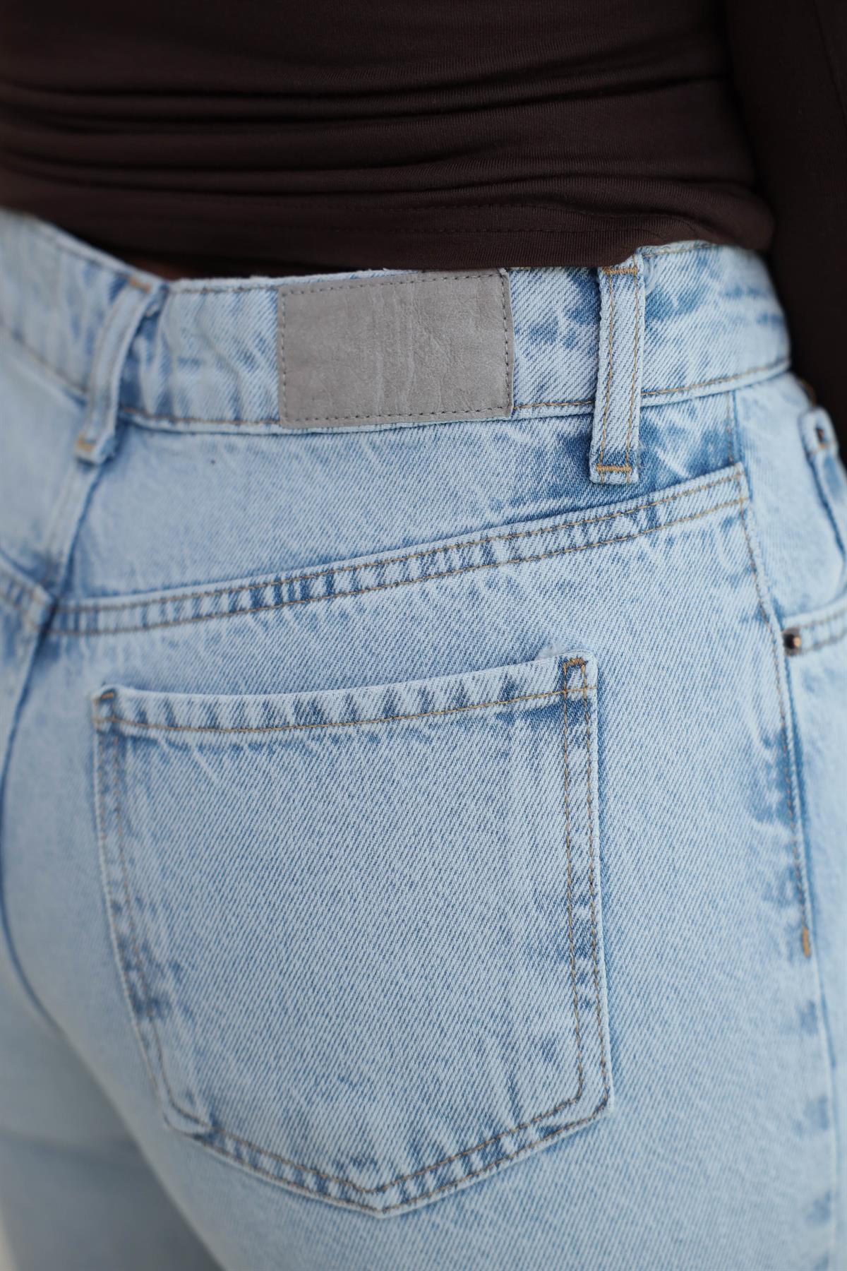 Orj İpkyl Mom Fit Jean BUZ MAVİ