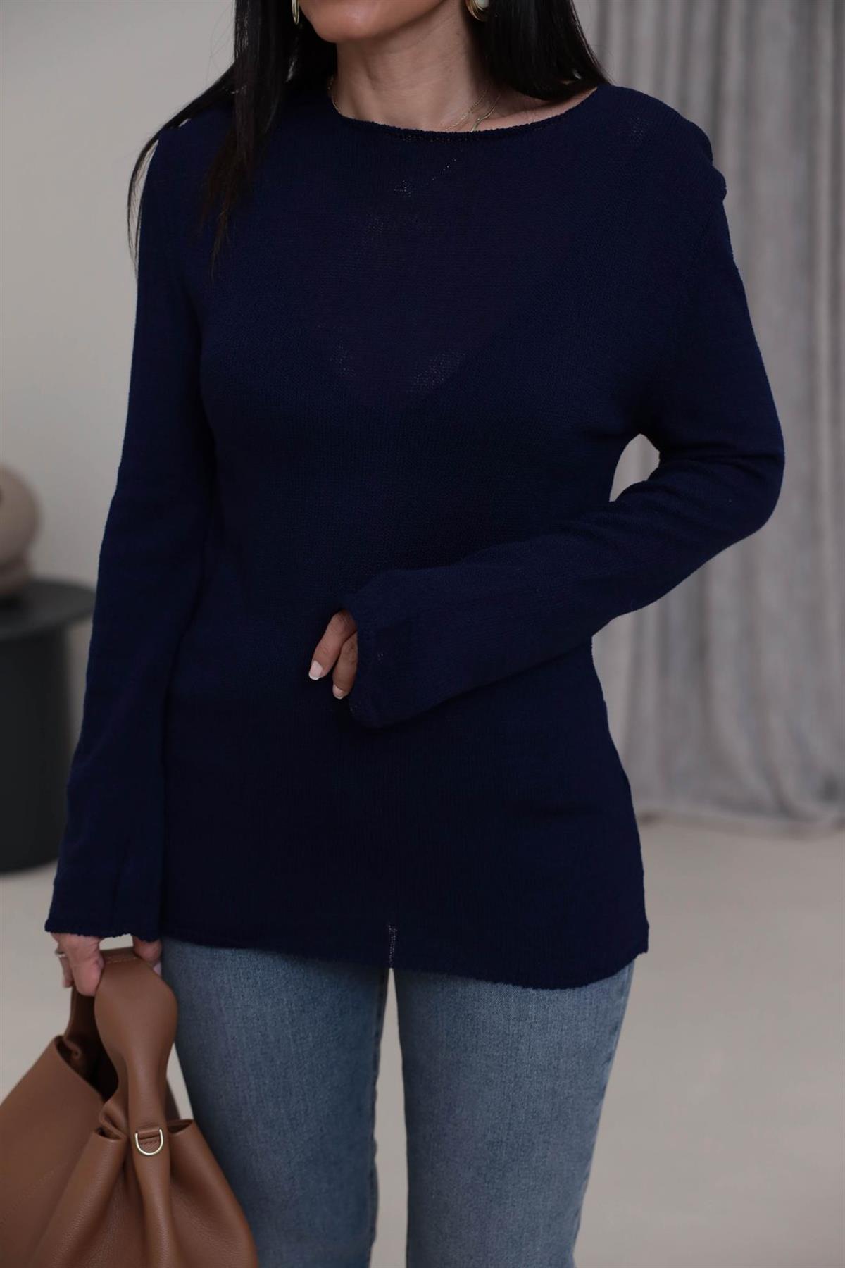 5172K Mevsimlik Brumel Triko Bluz LACİVERT