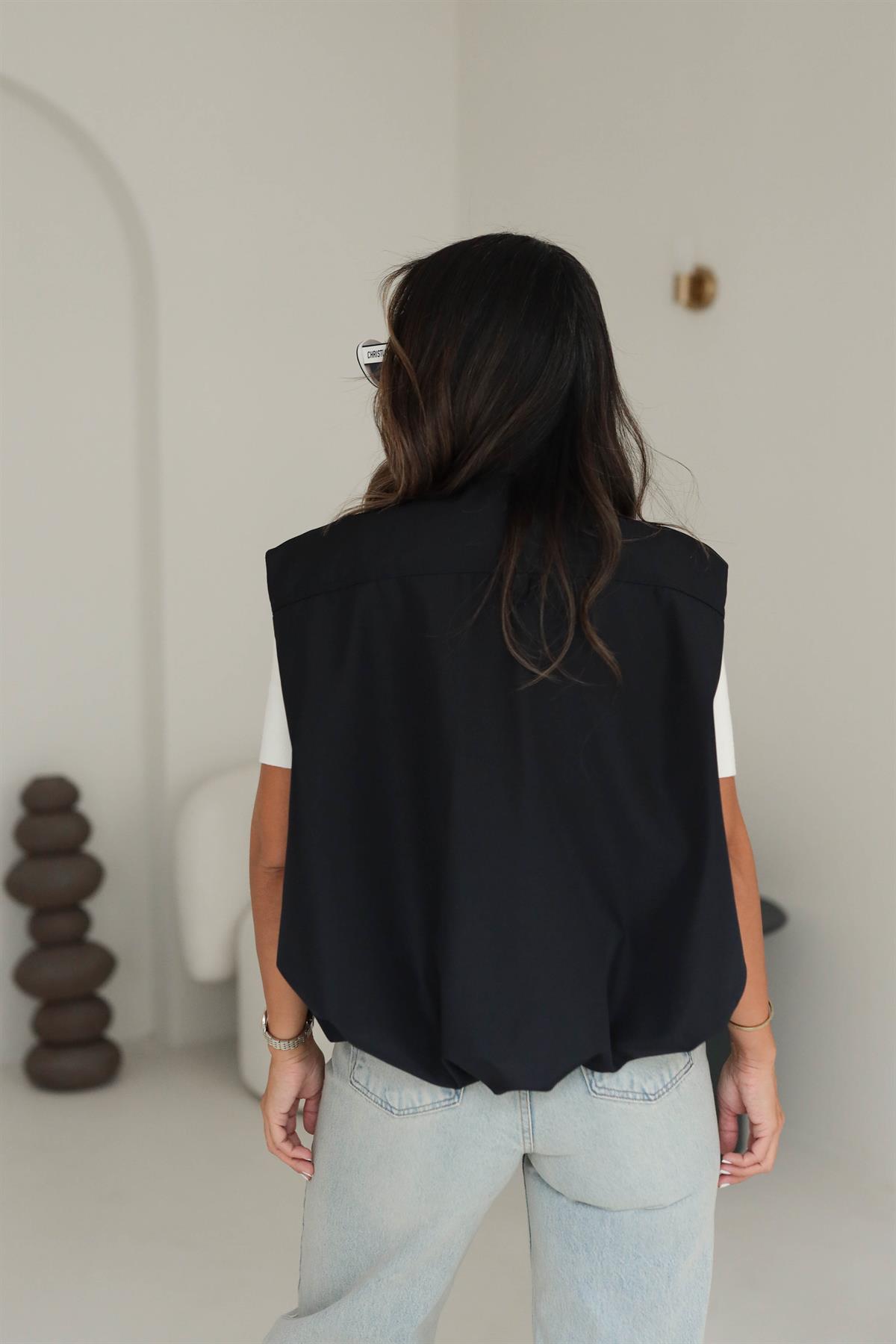 8662 Viral Astarlı Balon Yelek LACİVERT