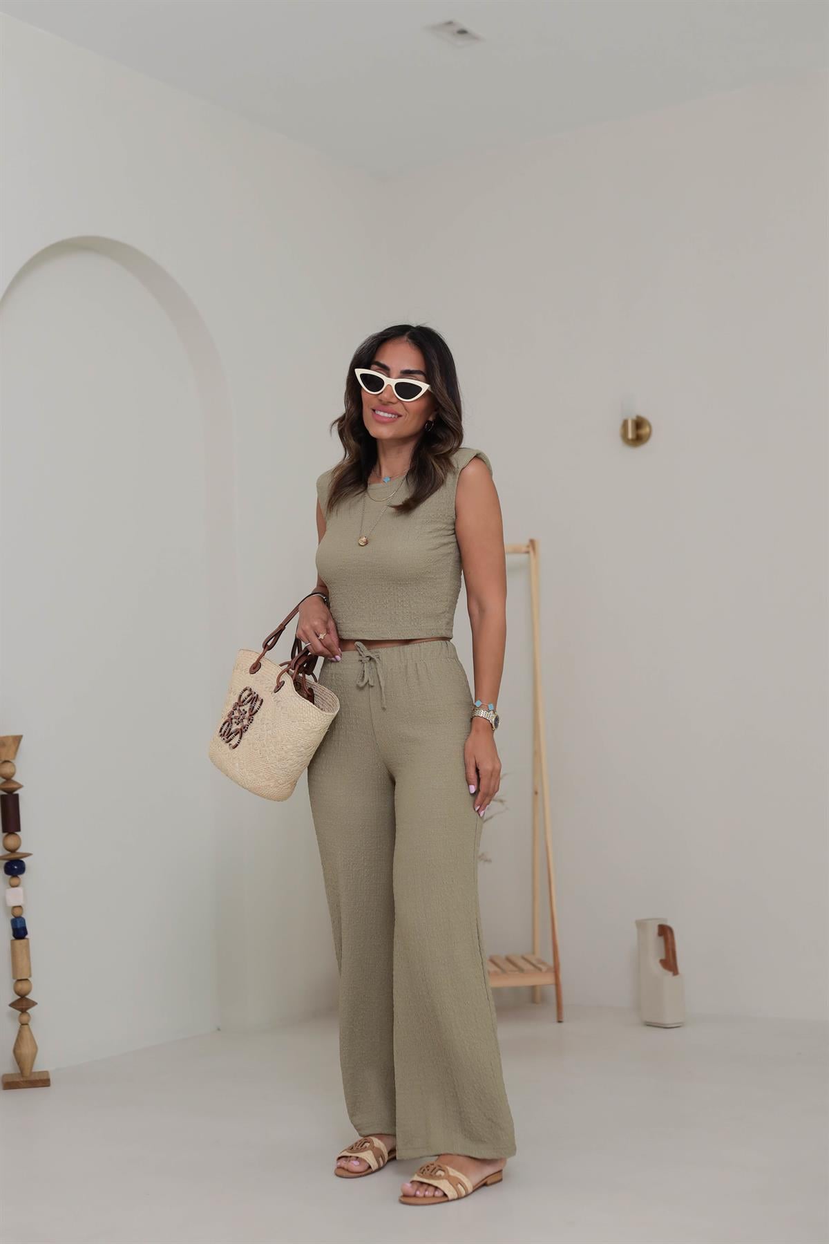 1707 Vatkalı Gofre Takım HAKİ YEŞİL