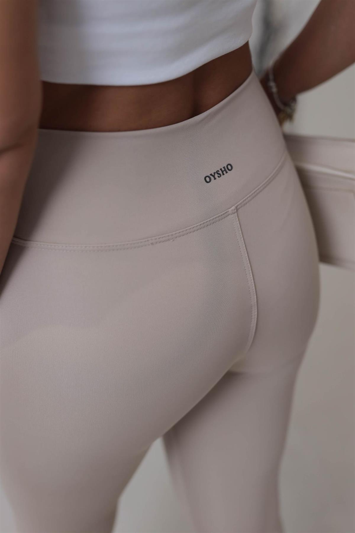 050 Oys Yüksek Bel Şardonlu Tayt BEJ