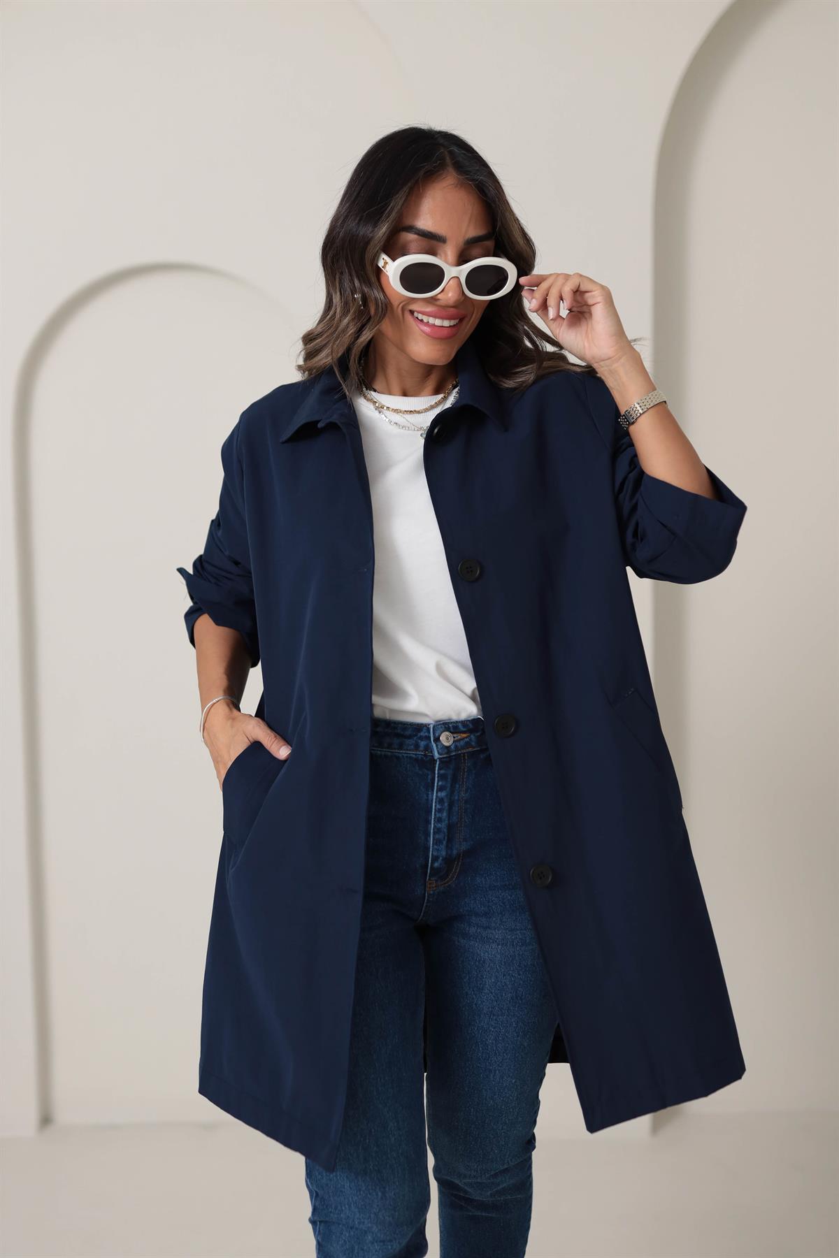 Atkı Detaylı Massi Trenchcoat