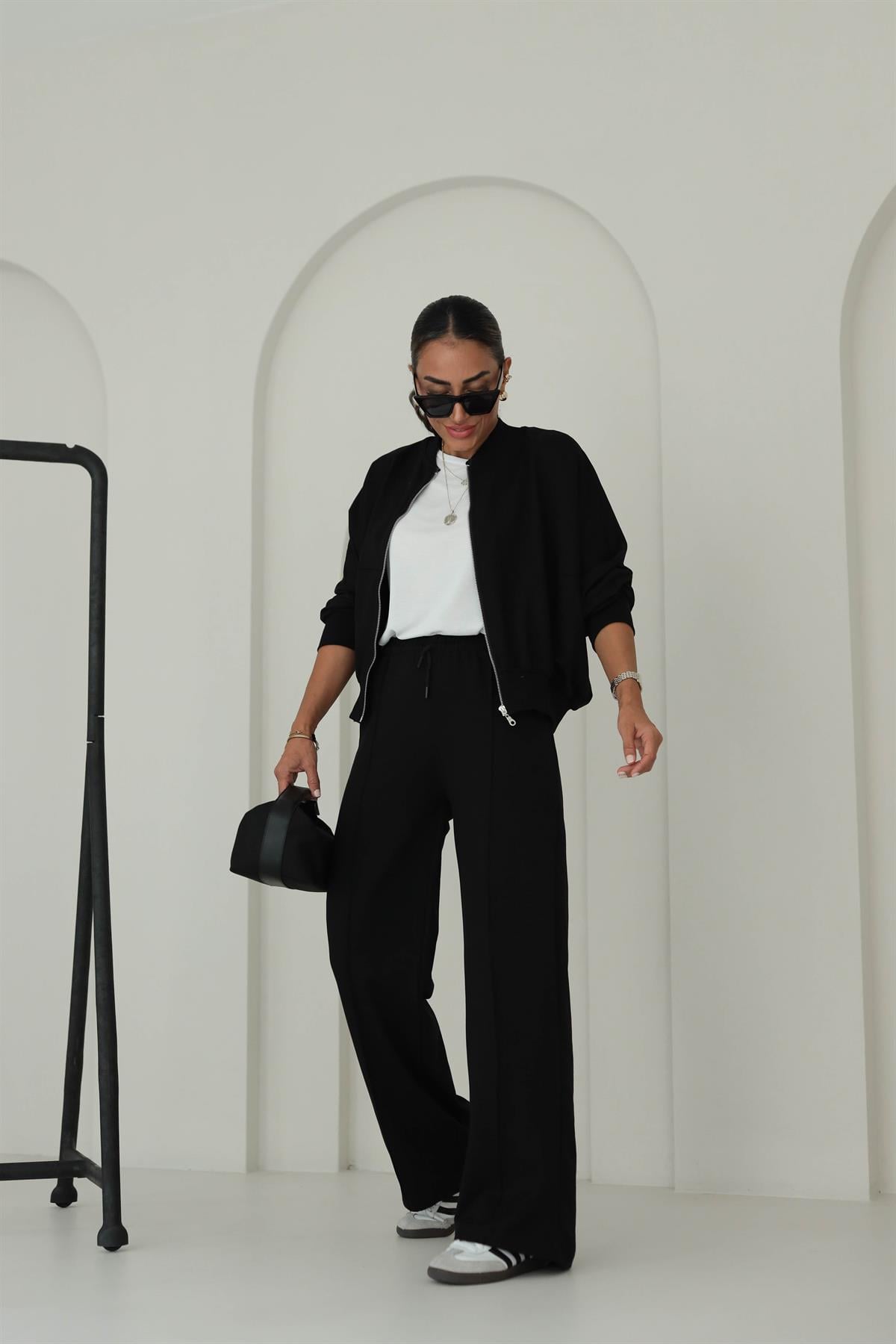 8606 Fermuar Detaylı Sweat Eşofman Takım