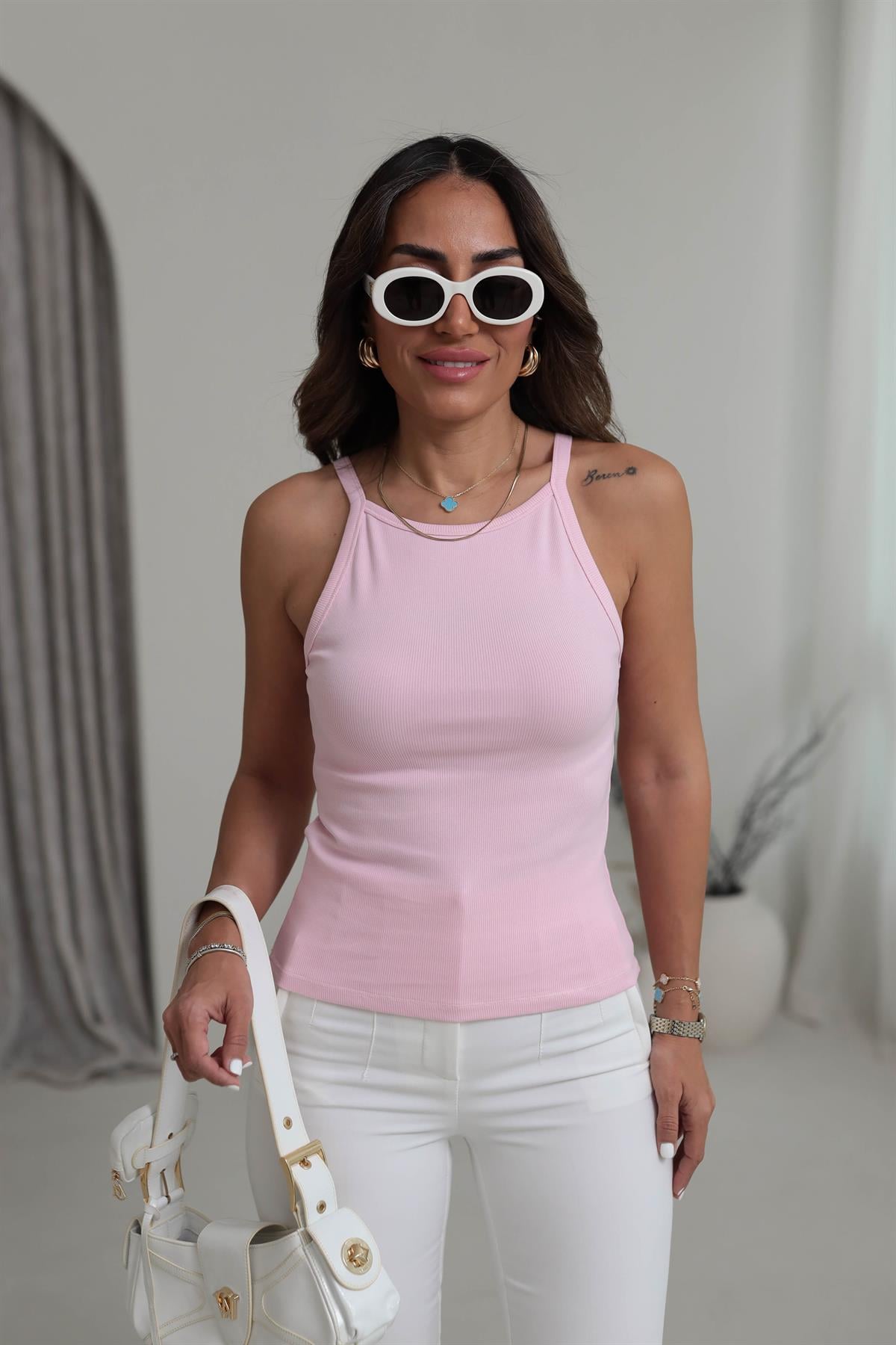 1055 Askılı Pamuklu Atlet PEMBE