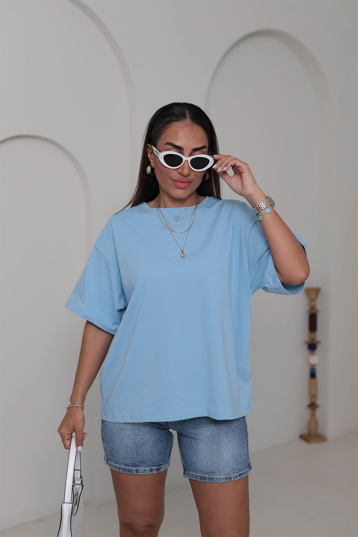 3300 Basic Oversize Tshirt BEBE MAVİ