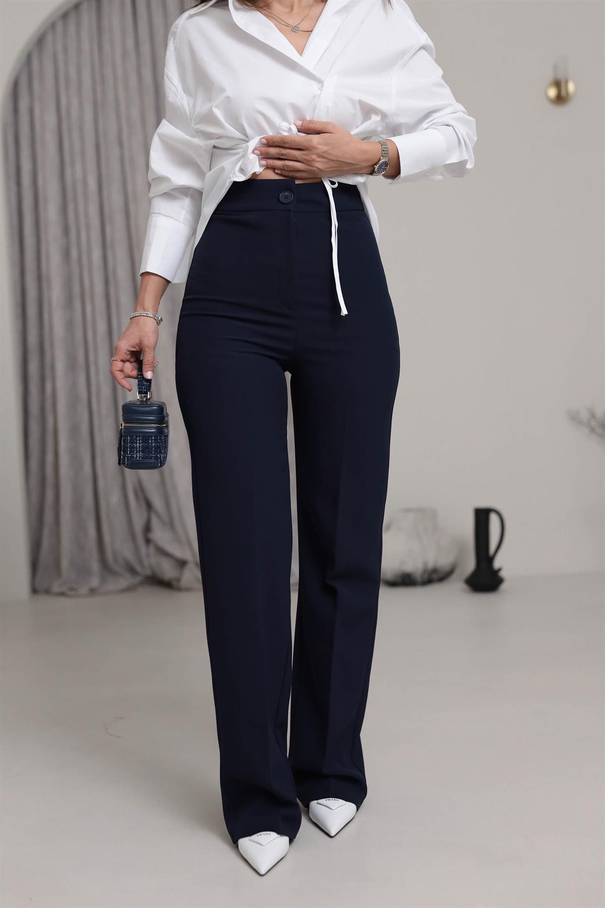 0714 Paça Palazzo Pantolon LACİVERT