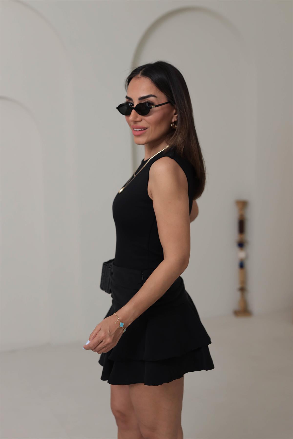 6776 Sıfır Kol Pamuklu Atlet SİYAH