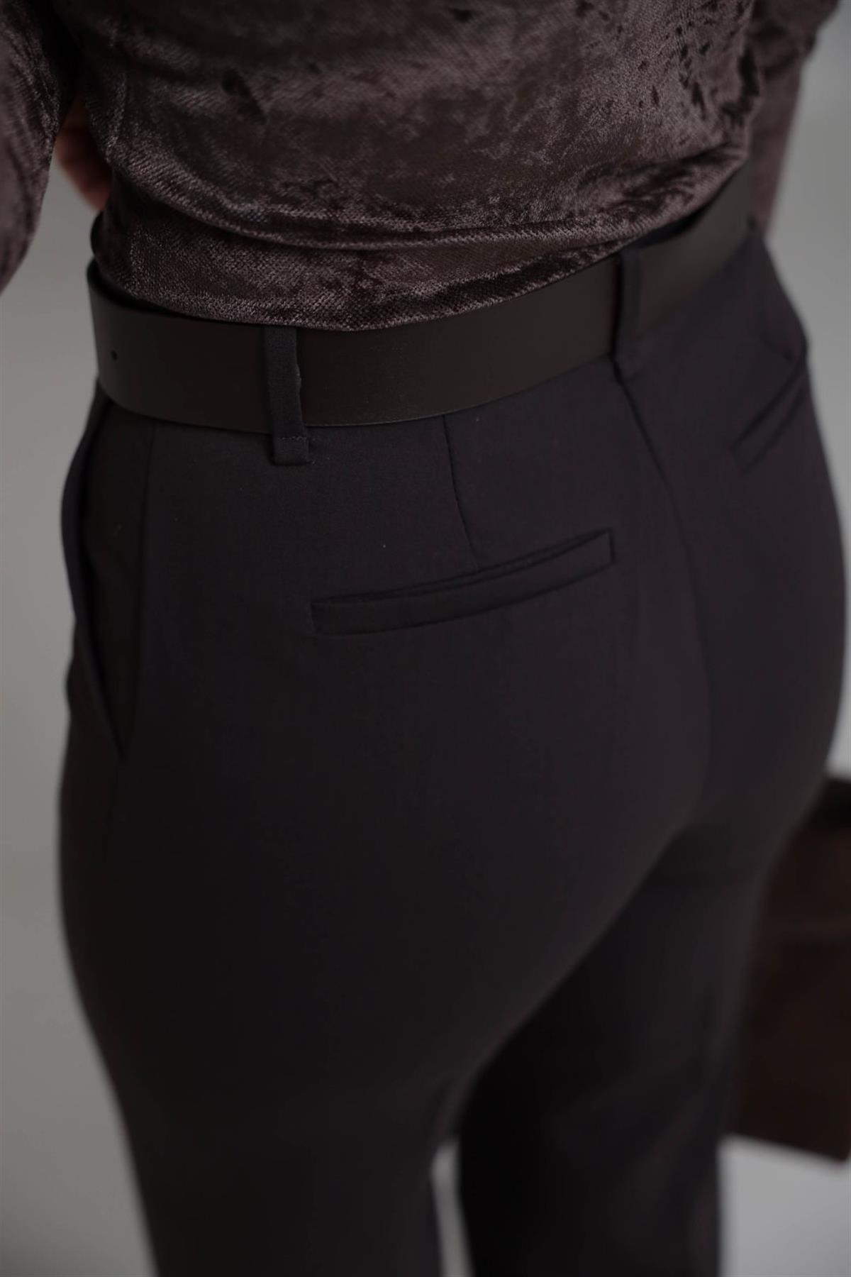 7038 Kemerli Palazzo Pantolon ACI KAHVE