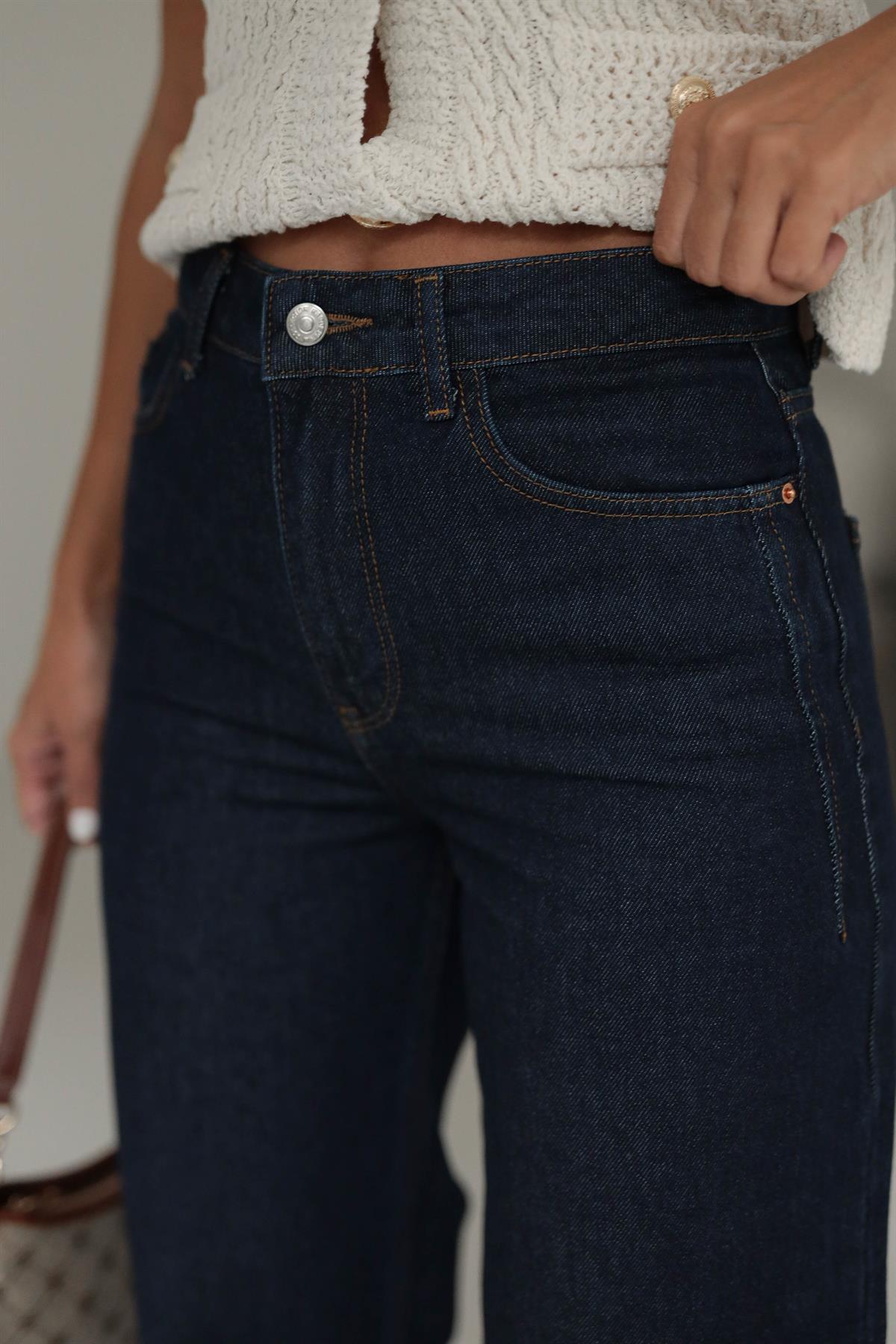 4380 Geniş Paça Flare Pantolon LACİVERT