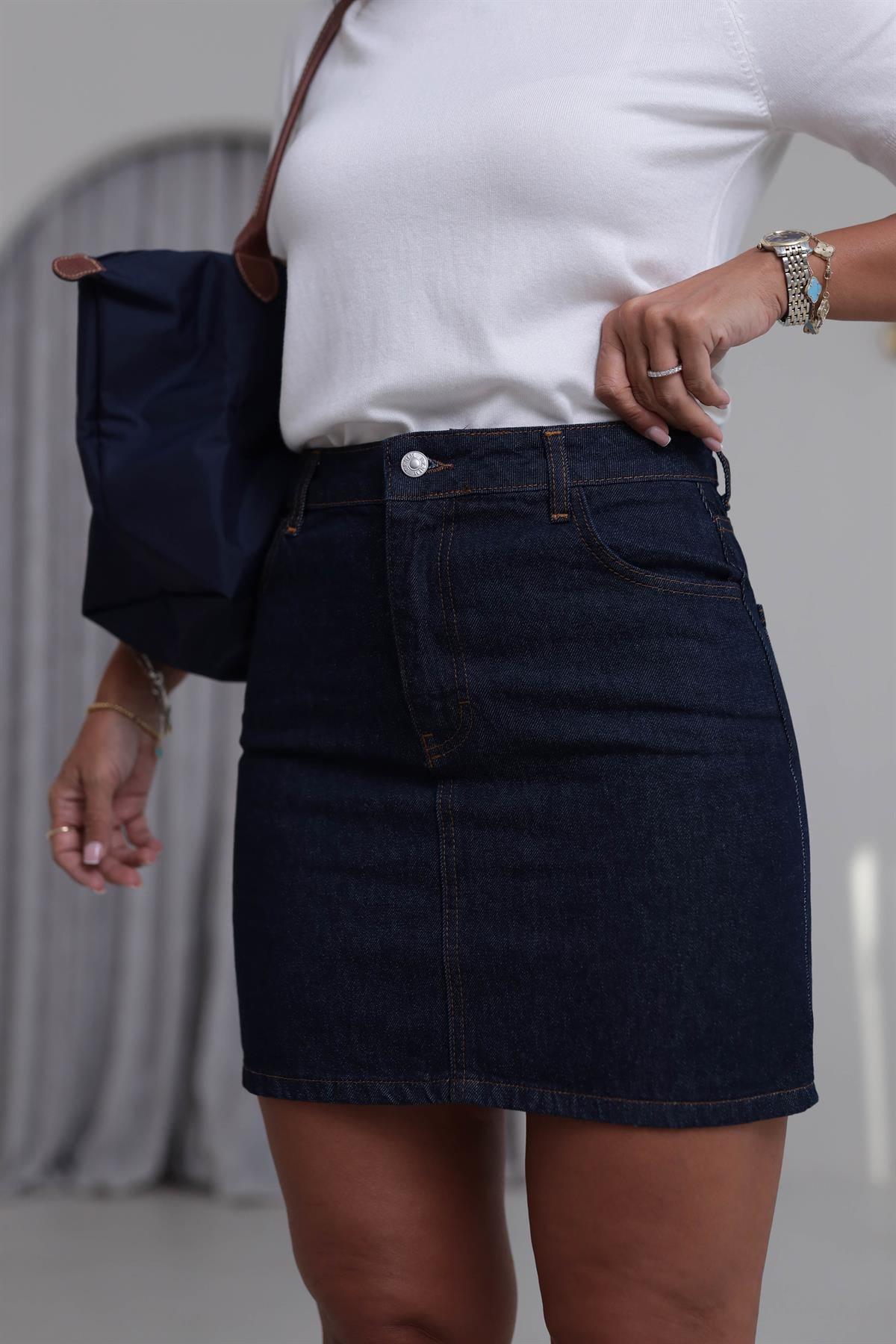 0257 Mini Kot Etek LACİVERT