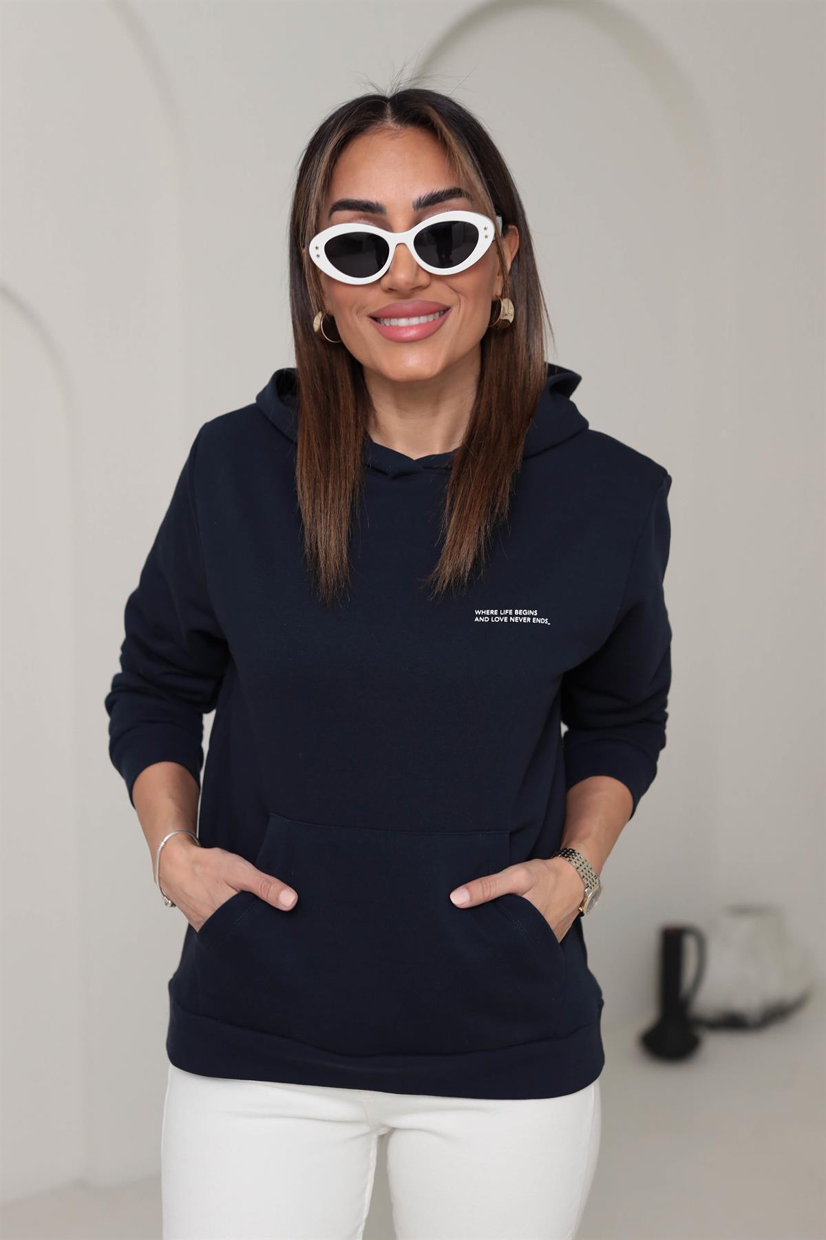 Oys Kapşonlu Sweatshirt LACİVERT