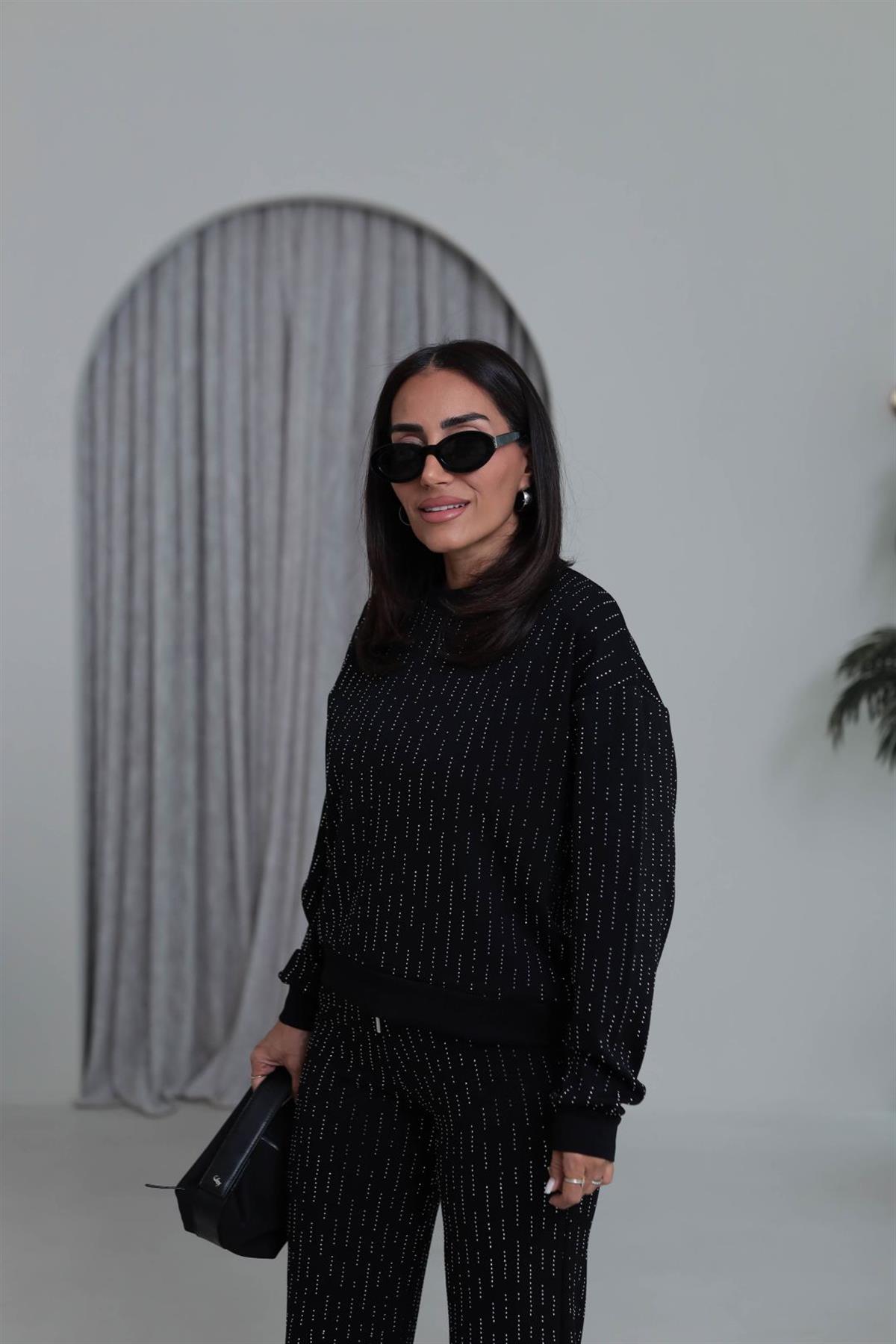 4213 Sıra Taşlı Rahat Modal Takım SİYAH