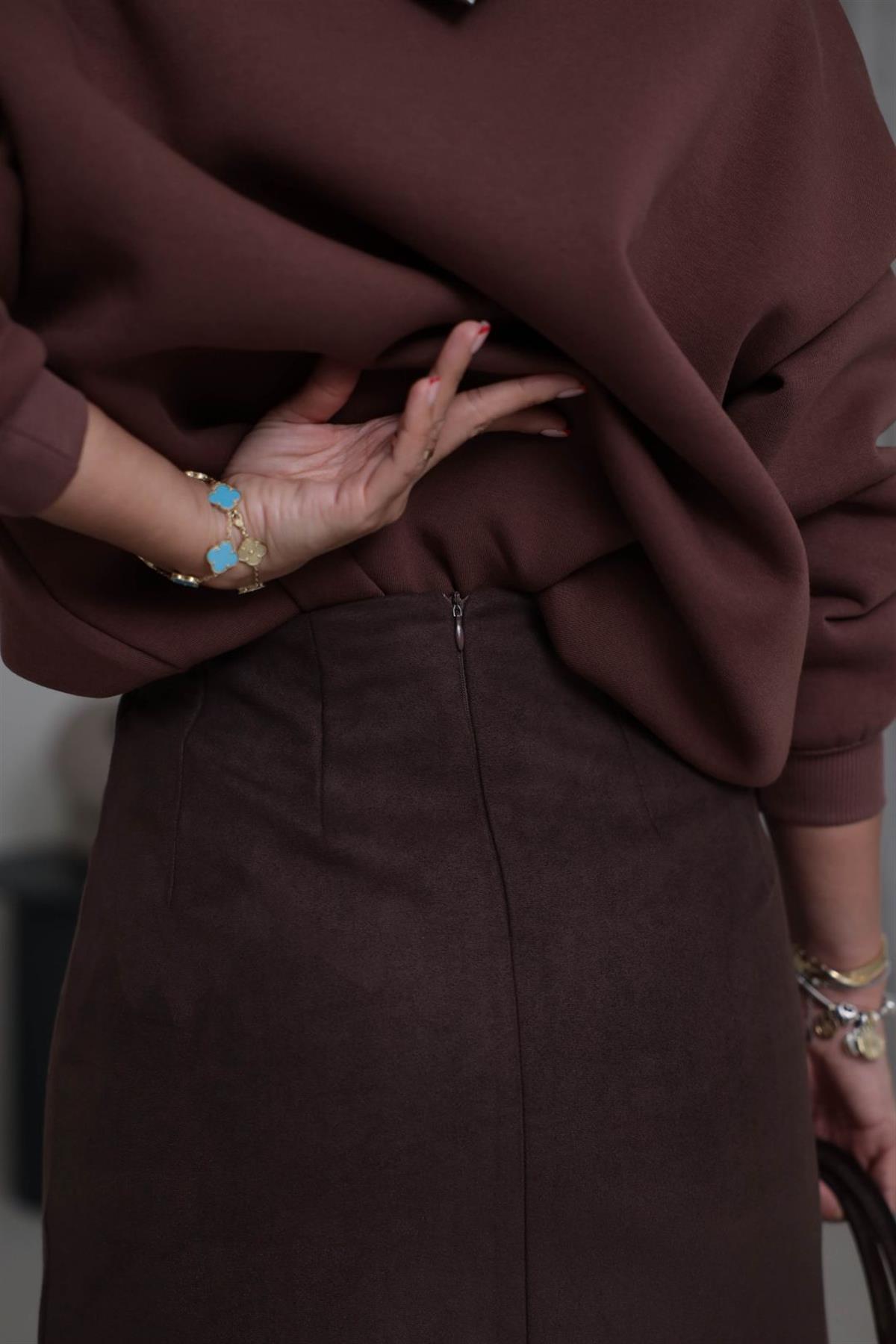 7228 Mini Nubuk Etek ACI KAHVE