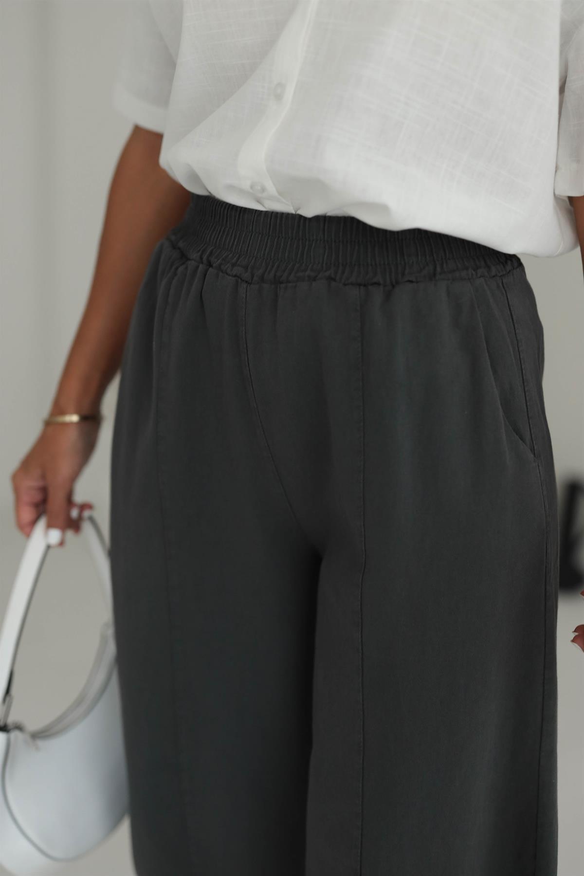 Bel Lastikli Rahat Kalıp Pantolon