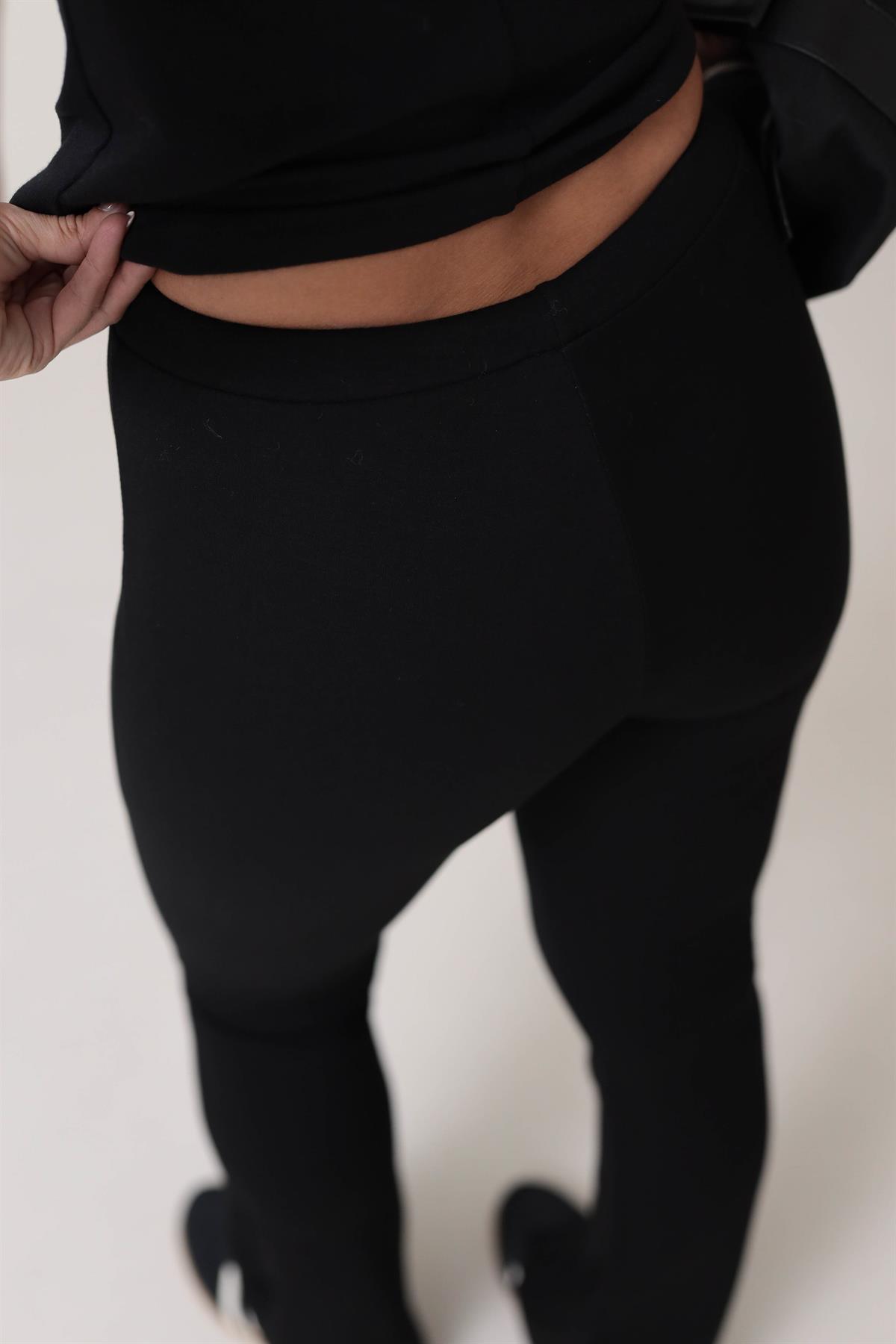 Za Ön Dikiş Detay İspanyol Paça Pantolon SİYAH