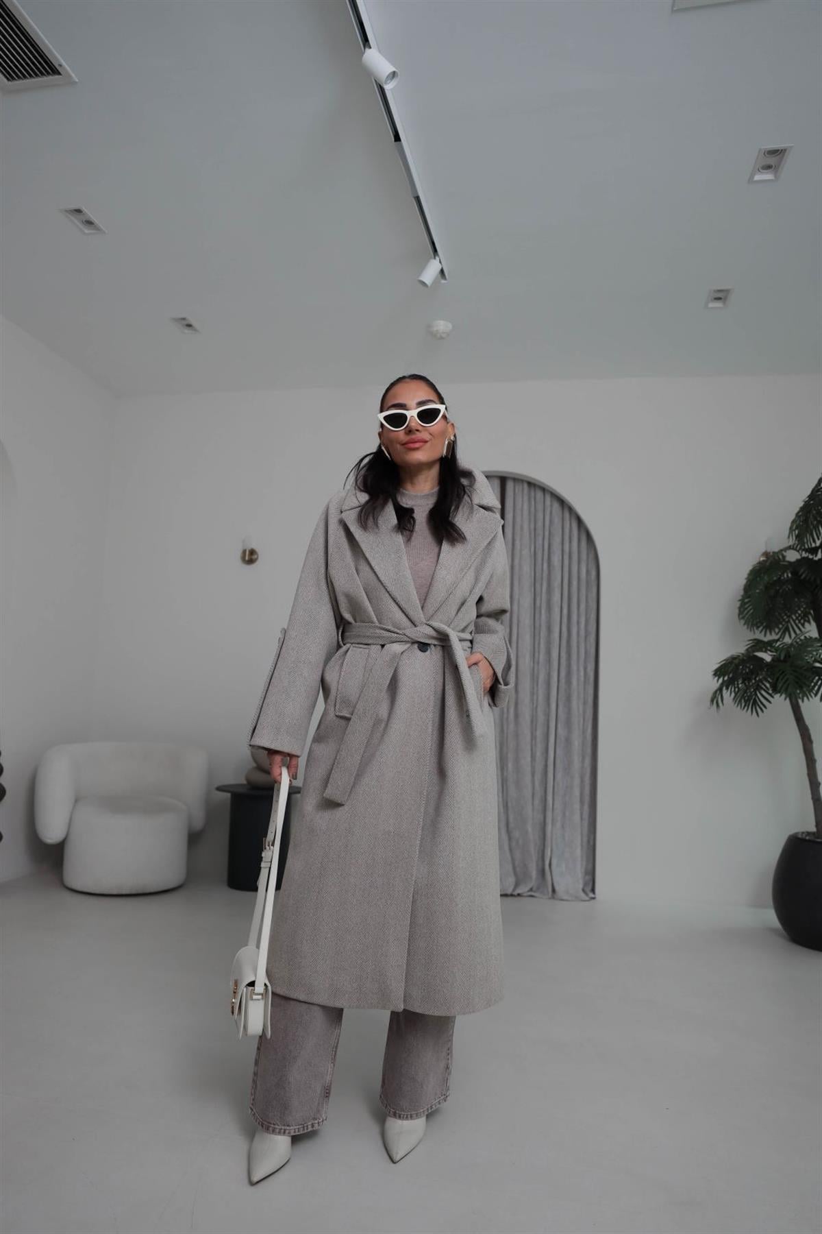 7008 Kuşaklı Balıksırtı Premium Kaban TAŞ