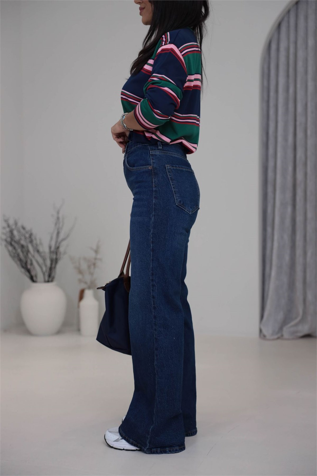 4124 Massi Wide Leg Jean KOYU MAVİ