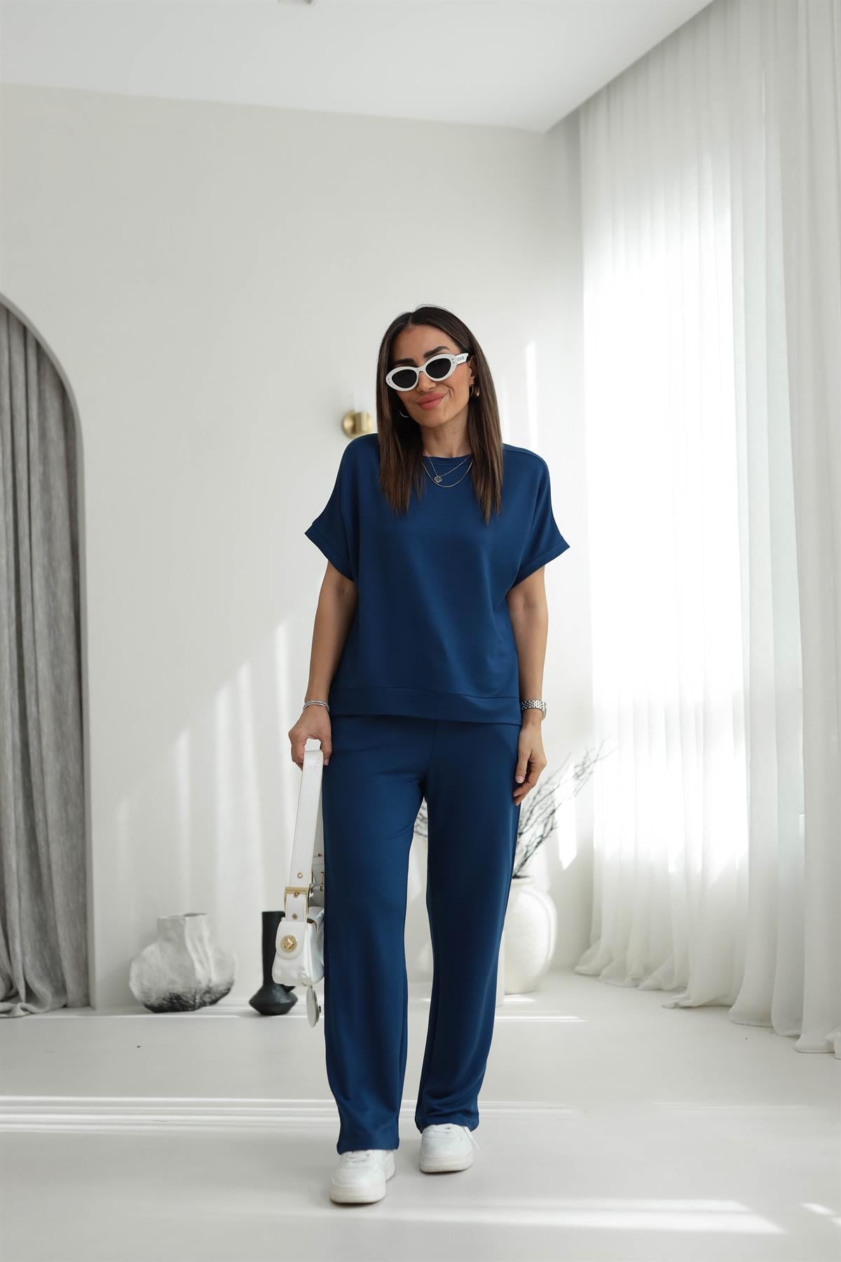 3183 Kısa Kol Modal Takım LACİVERT