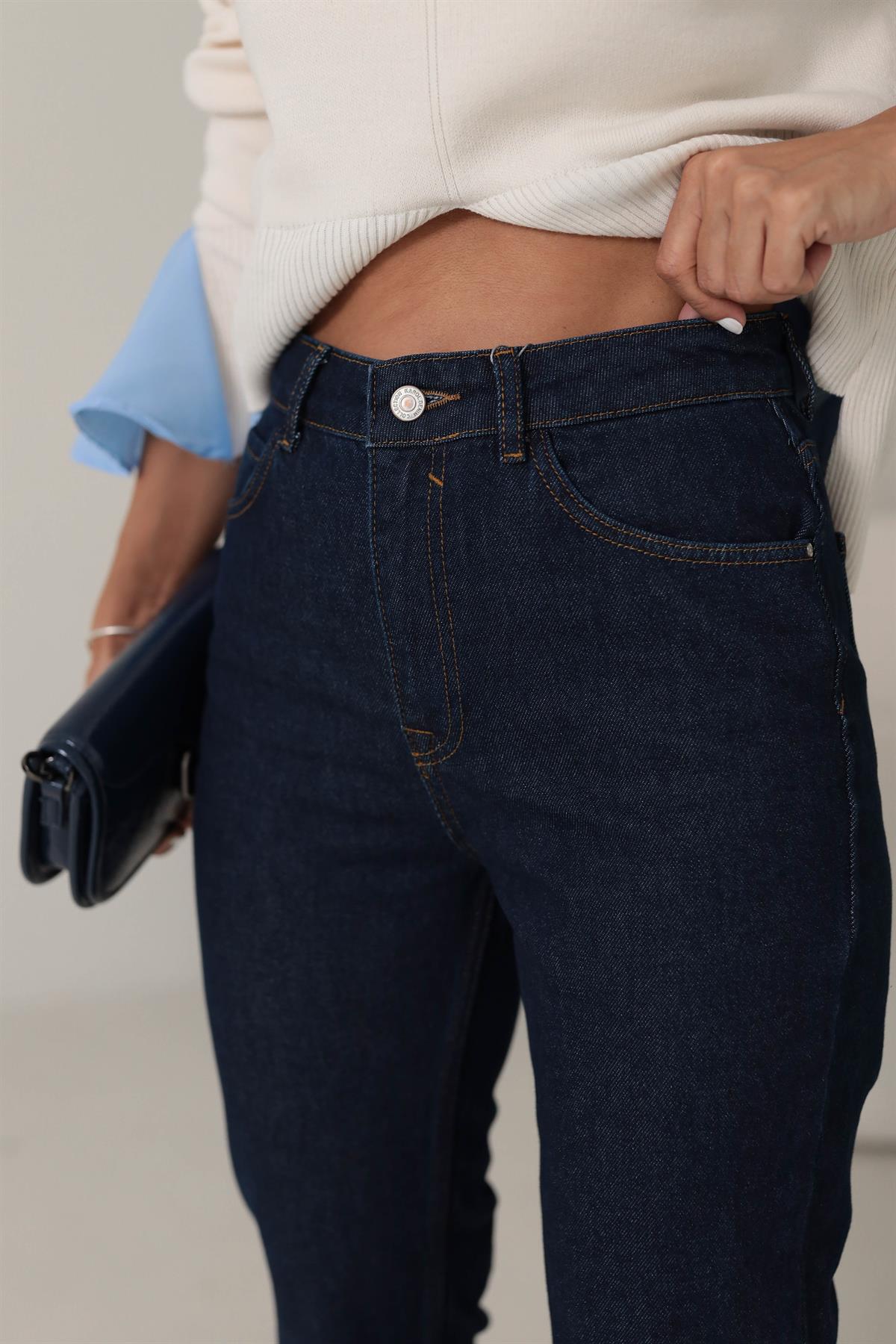 24696 Yüksek Bel Flare Pantolon LACİVERT