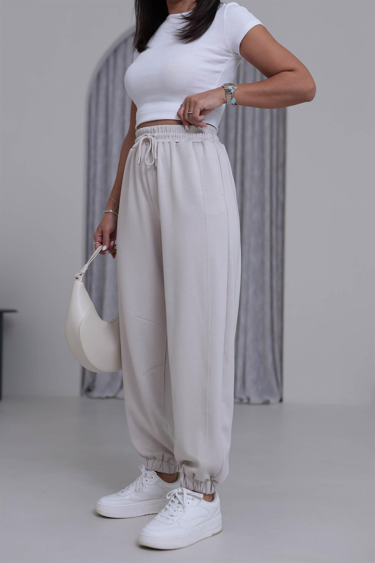 2481 Rahat Kesim Jogger Modal Pantolon TAŞ