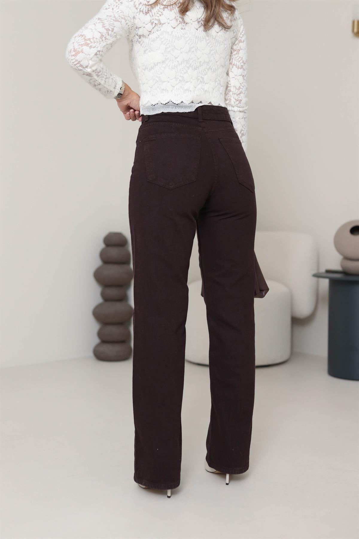 Za Yüksek Bel Palazzo Jean ACI KAHVE