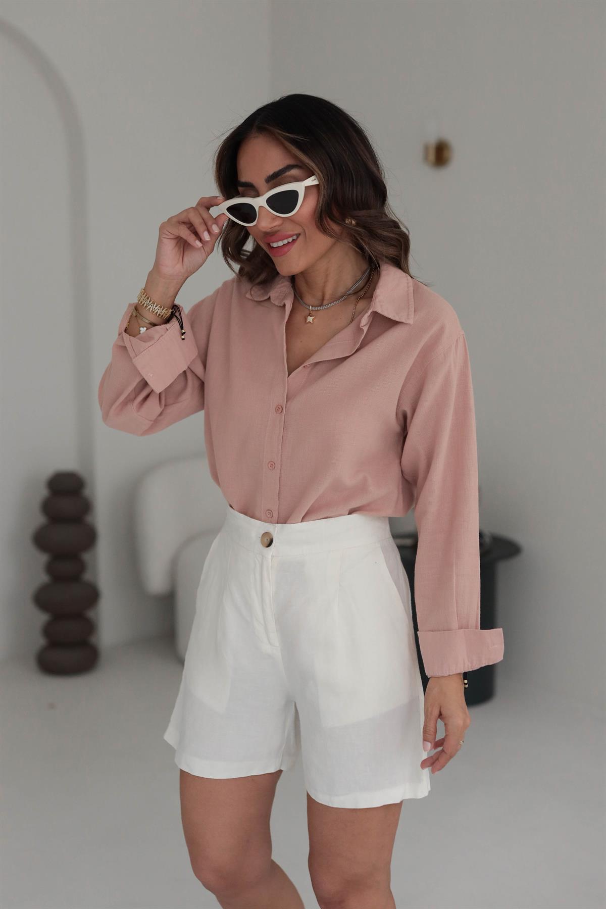 6249 Keten Kumaş Gömlek