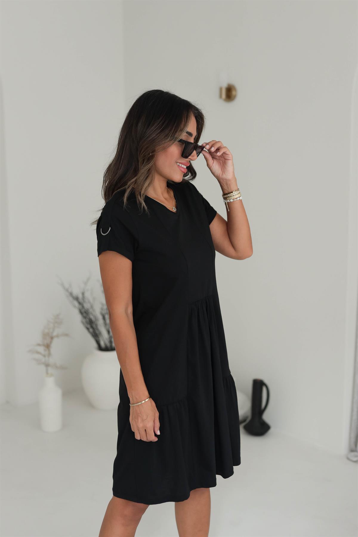 4919 V Yaka Rahat Penye Elbise