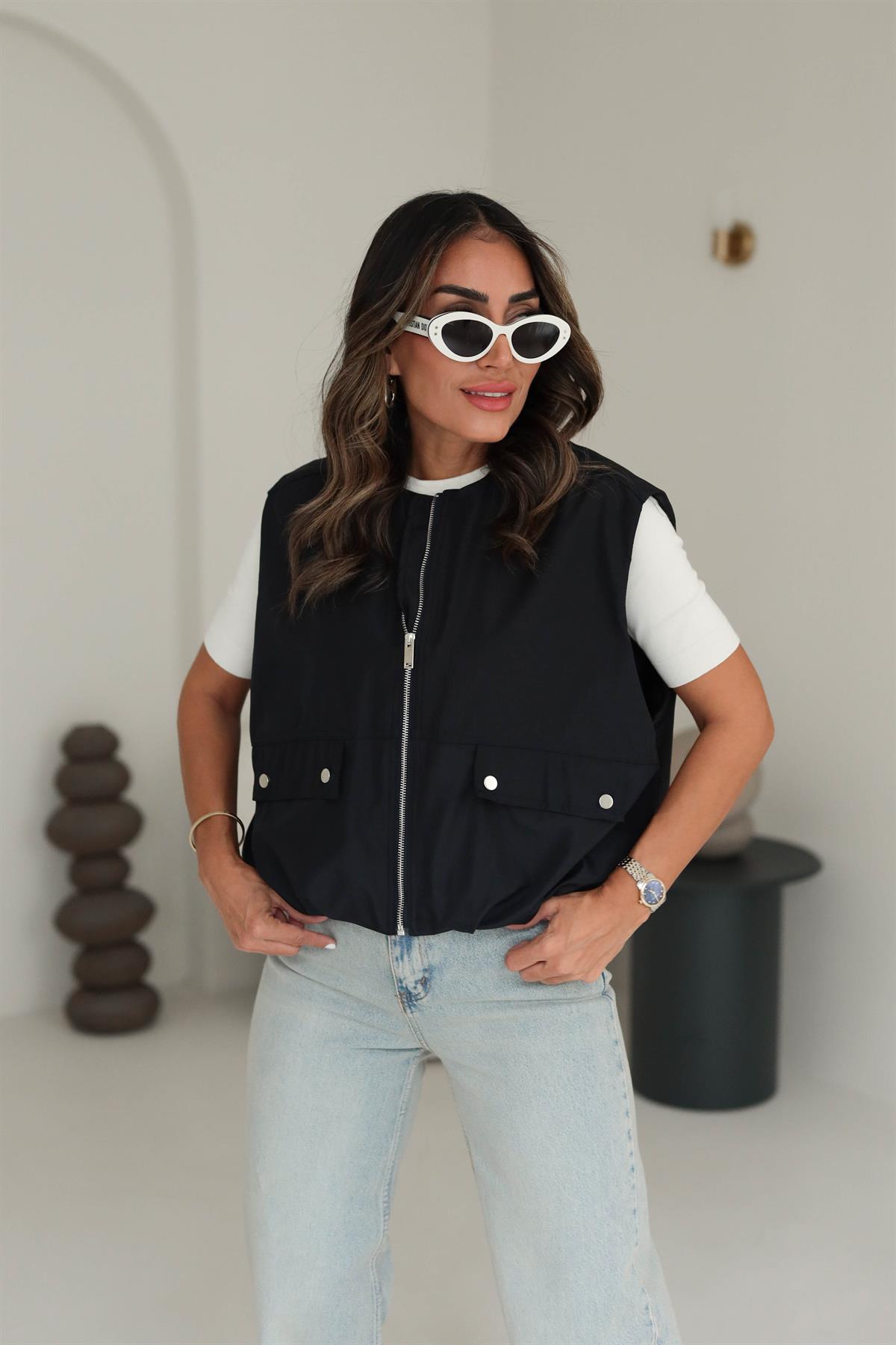 8662 Viral Astarlı Balon Yelek LACİVERT