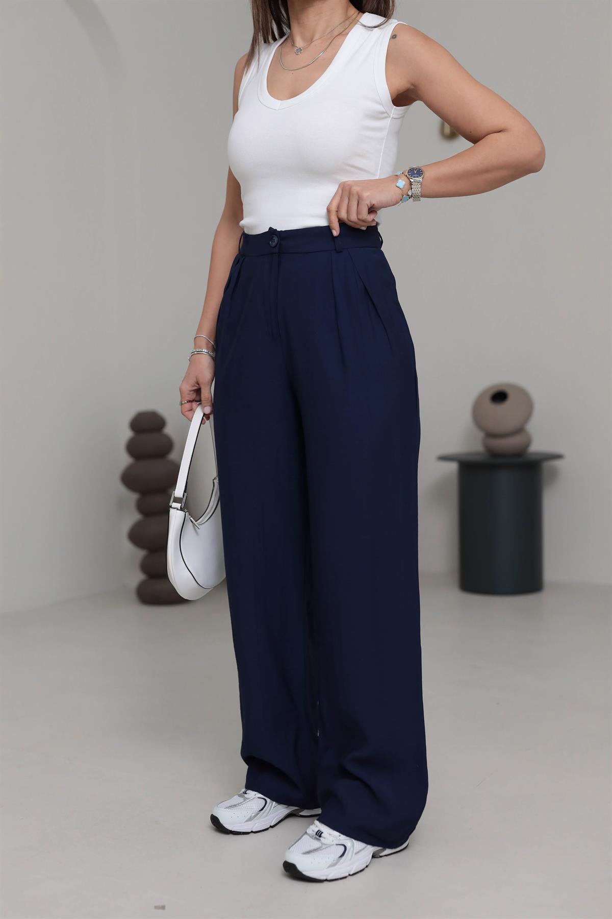 0115 Aerobin Palazzo Pantolon LACİVERT