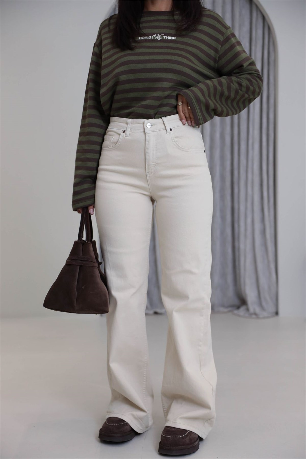 4124 Massi Wide Leg Jean BEJ