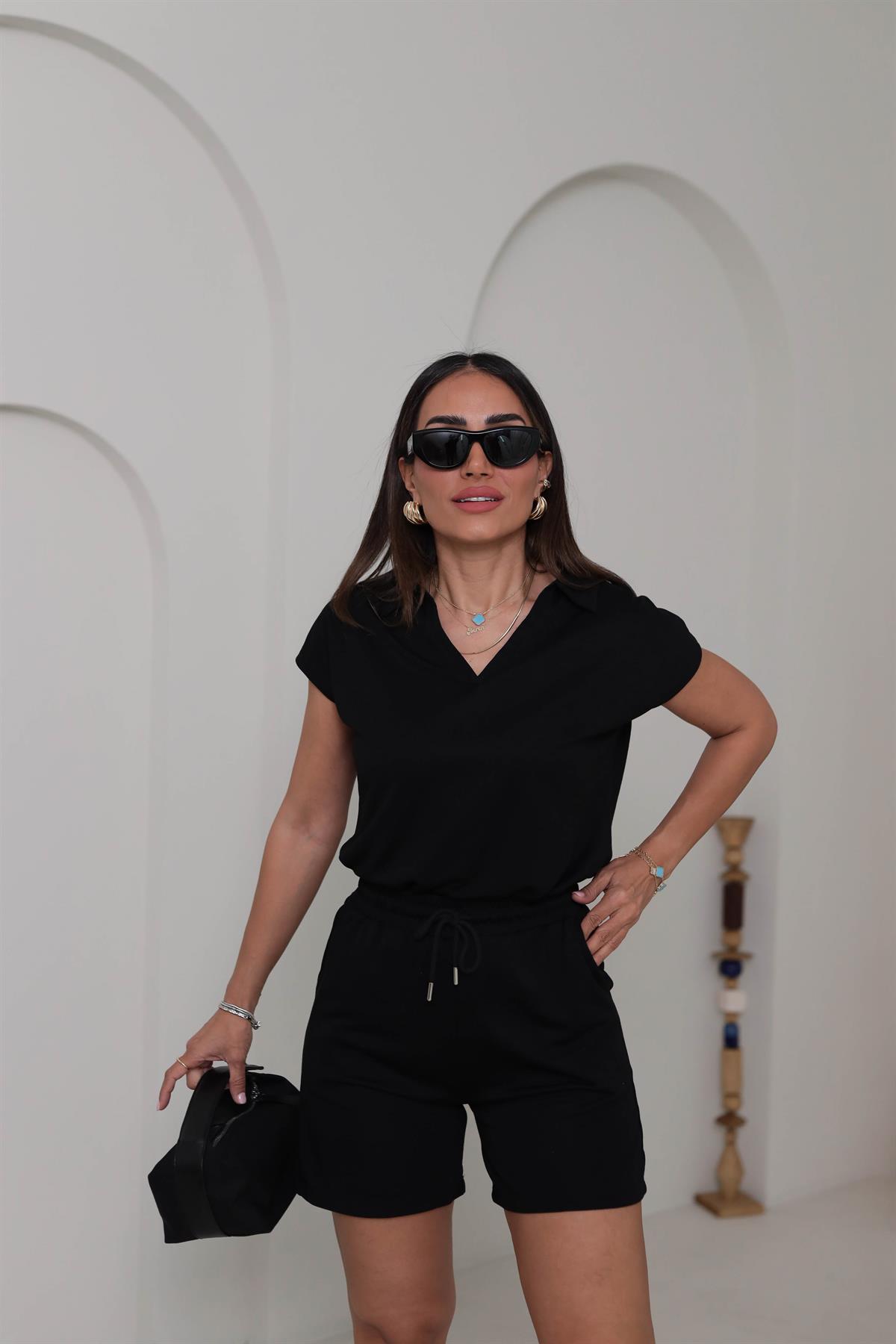 1325 Pike Modal Şortlu Takım SİYAH