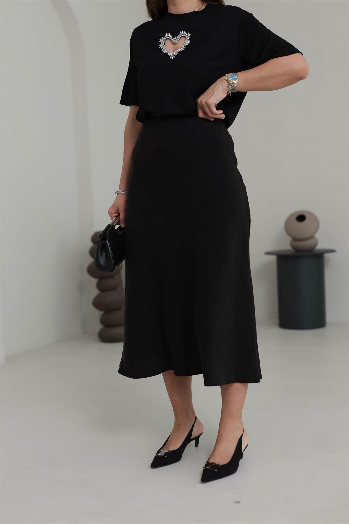 7055 Dokuma Verev Etek SİYAH